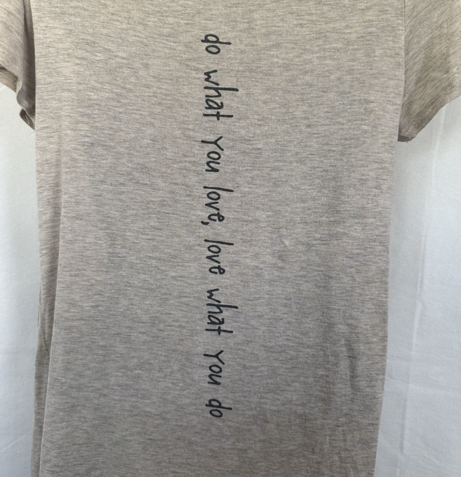 French Pastry Do What You Love Heathered Graphic Tee Sz M Boho Minimalist Yoga
