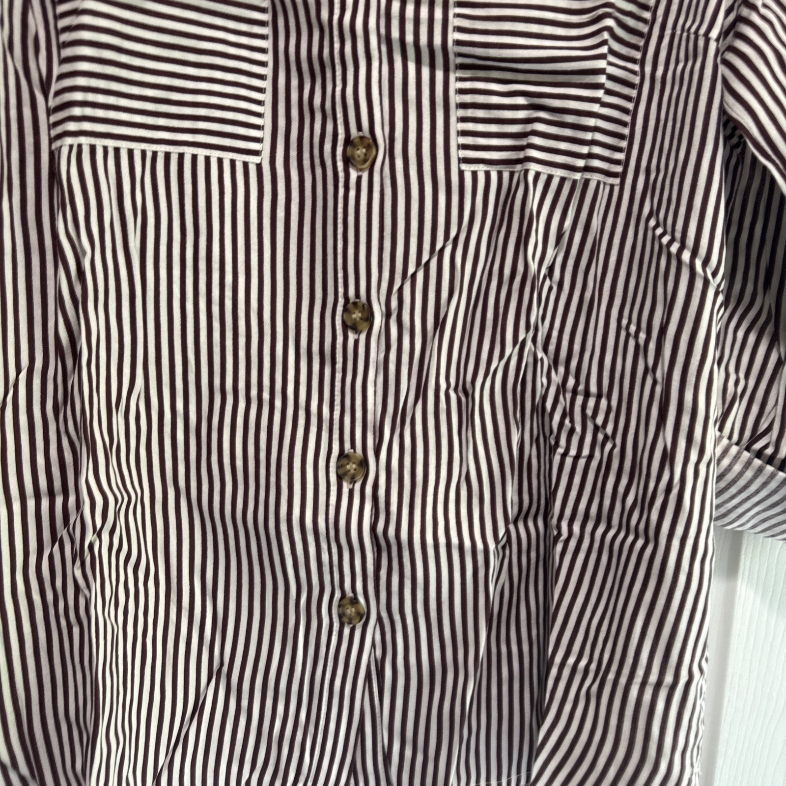 Vero Moda Matilda Stripe Button Down Shirt Petite Large