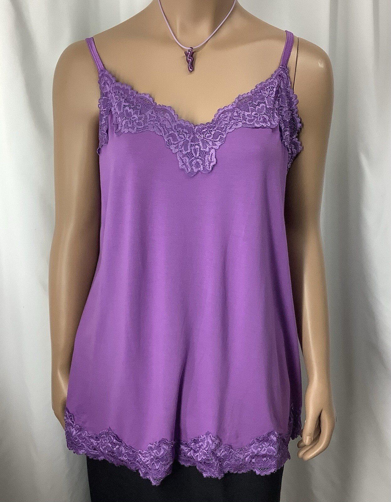 Lane Bryant Lace Cami Womens 18/20 Purple Adjustable Straps TMH250407/TB4