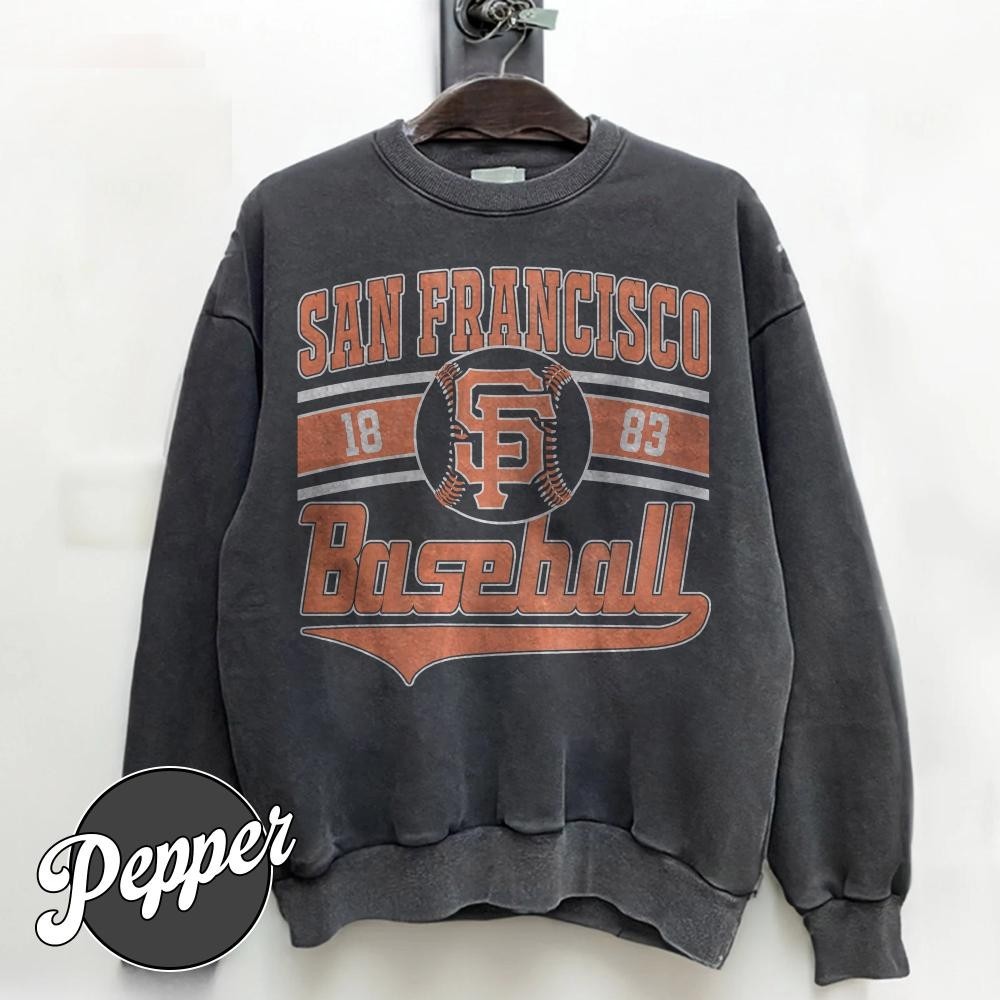 San Francisco Giants Vintage Baseball Team Comfort Colors Crewneck Pepper S-3XL