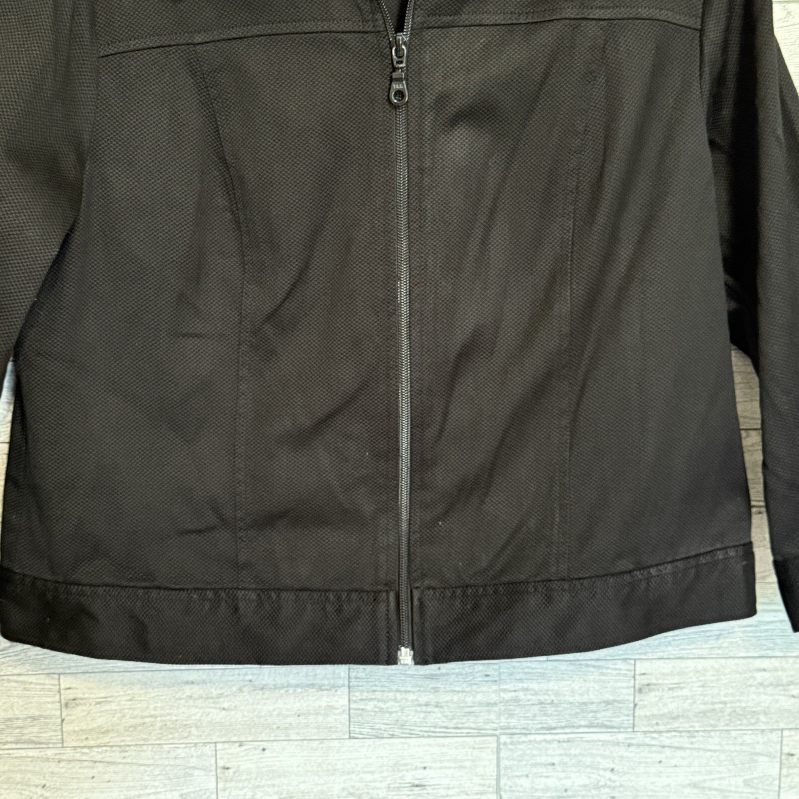Women’s Relativity Black Full Zip Jacket Size-Large Pockets Cotton/Spandex