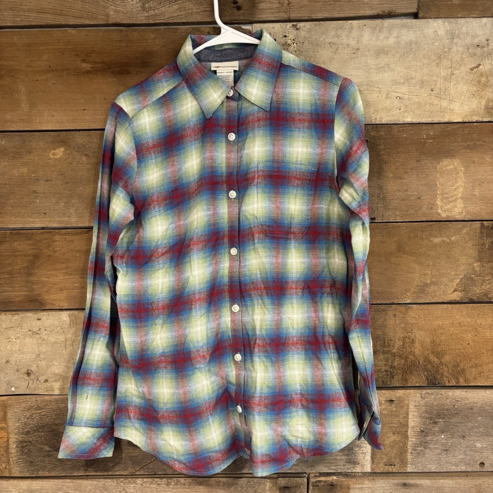 Dickies Flannel Shirt Women S Red Plaid Long Sleeve Outdoor Work Western Cowgirl