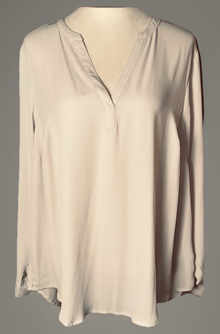 Torrid Size 1X Semi-Sheer Harper Georgette V-Neck Long Sleeve Tunic Top Flowy