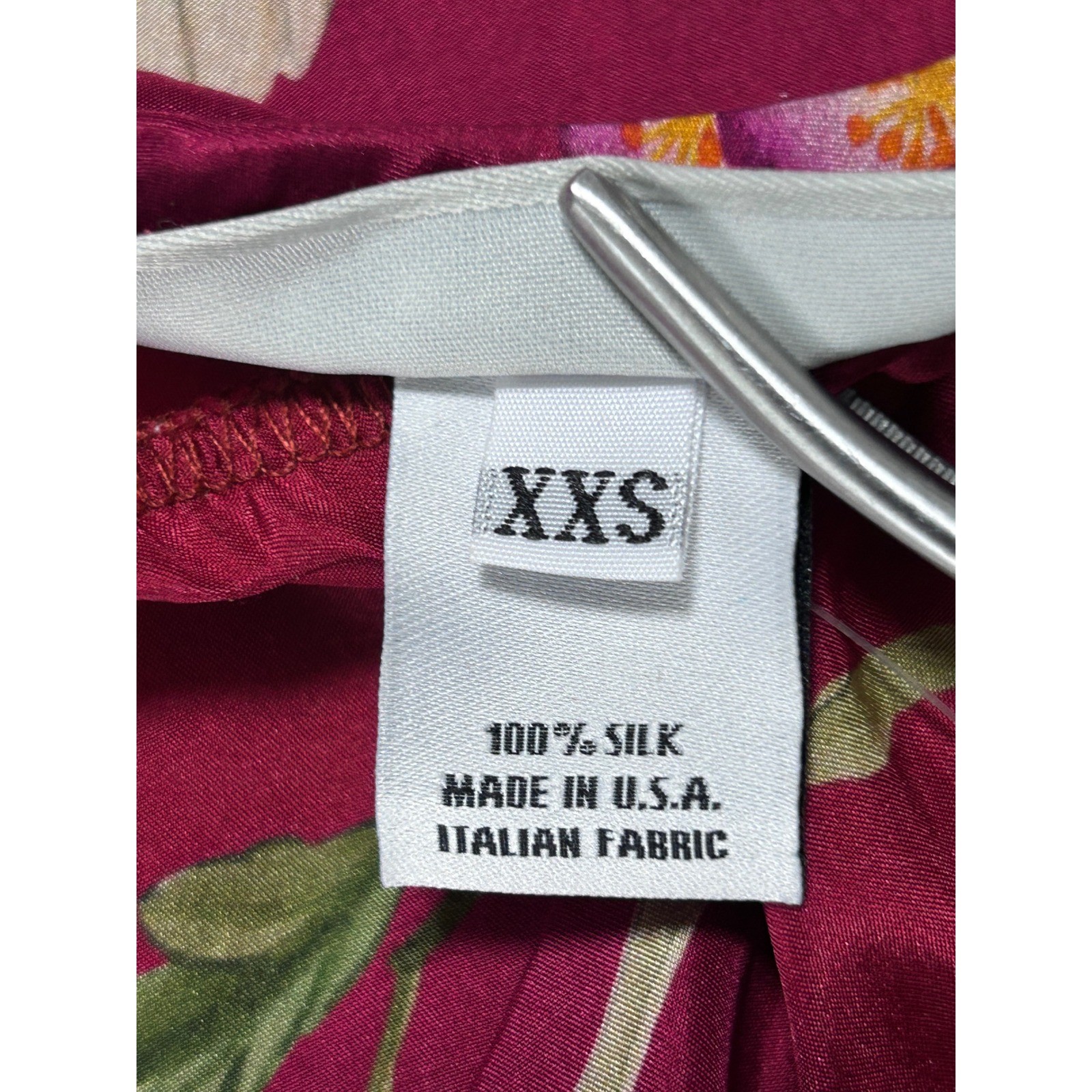 NEW Bryn Walker XXS 2XS 100% Silk Crane Floral Print Top Red Italian Fabric