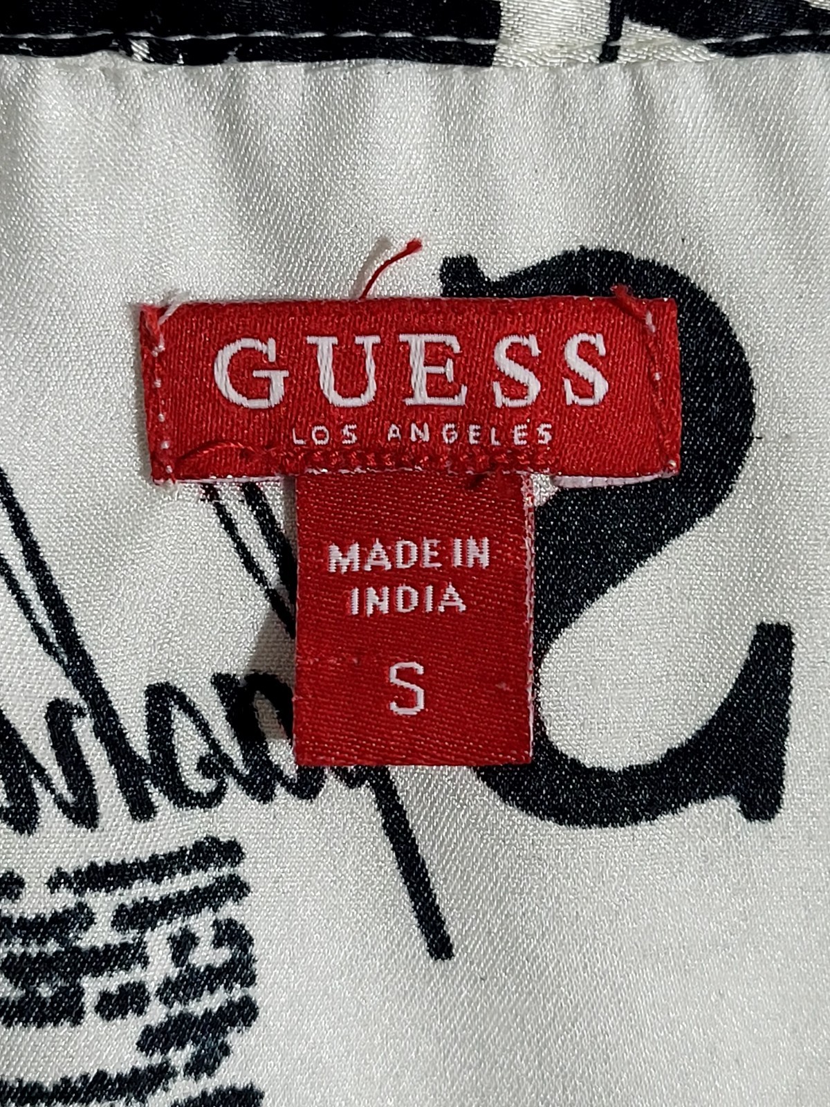 Guess Los Angeles Logo & Newsprint Graphics Women’s Size S Button Down Blouse