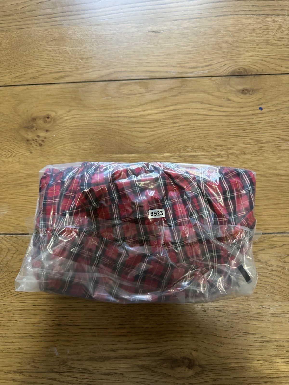 Old Navy Women Split-Neck Seersucker Top Red Tartan Size Small Plaid Lightweight