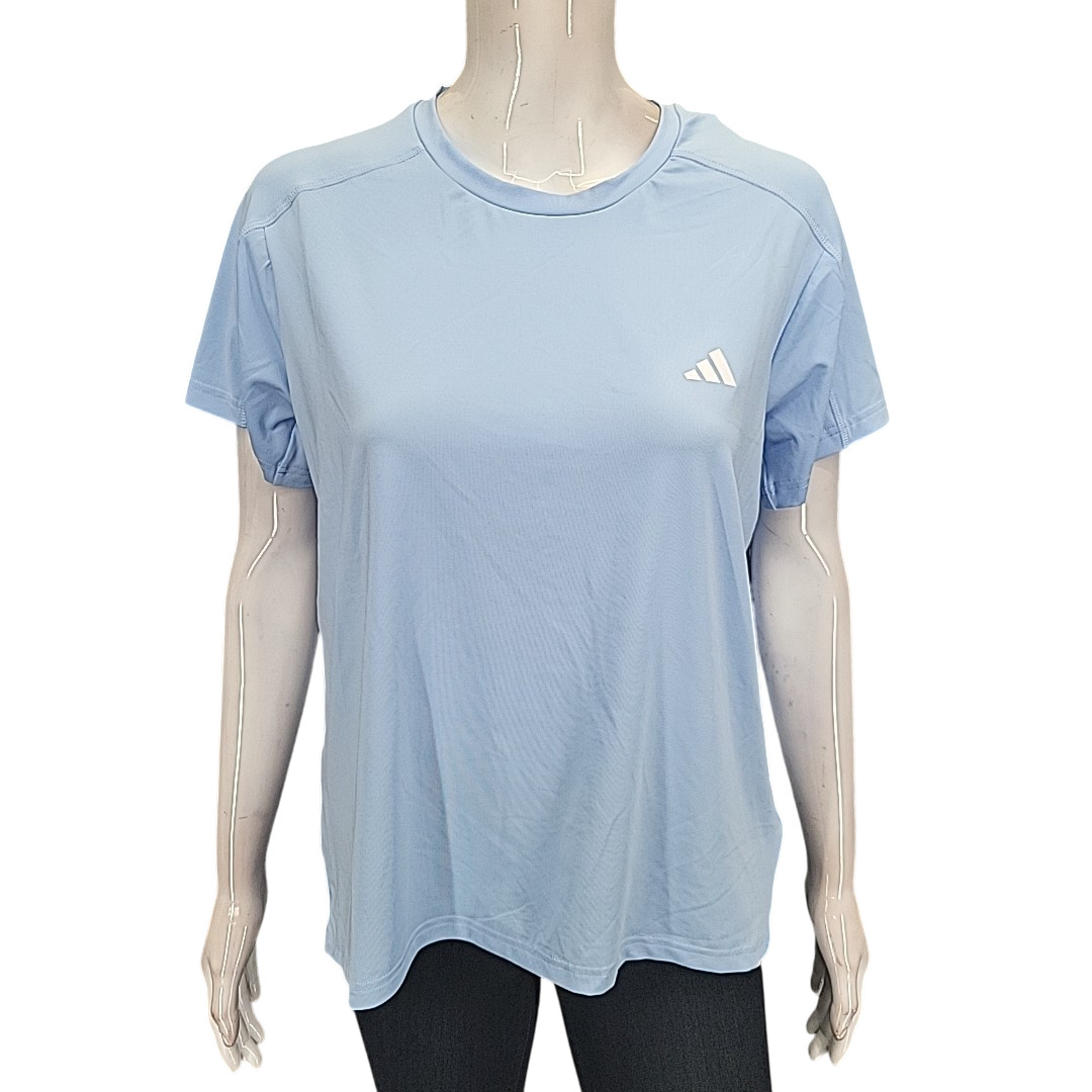 Adidas Womens Short Sleeves Active Tee Shirt Top Blue Size Large