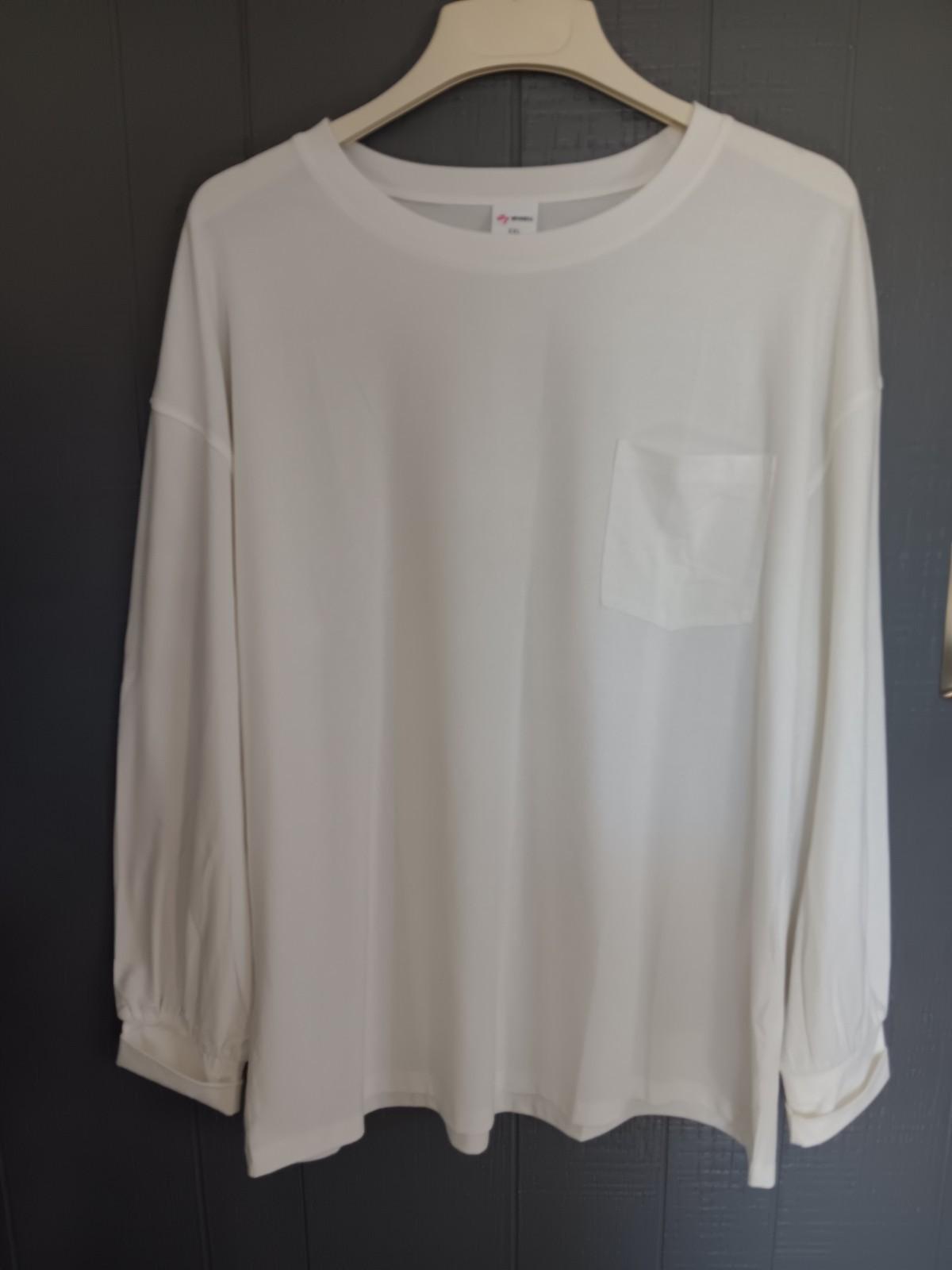 Wiholl Oversized Cuffed Long Sleeve Shirt Loose Fitting Women’s 2X White (TB)