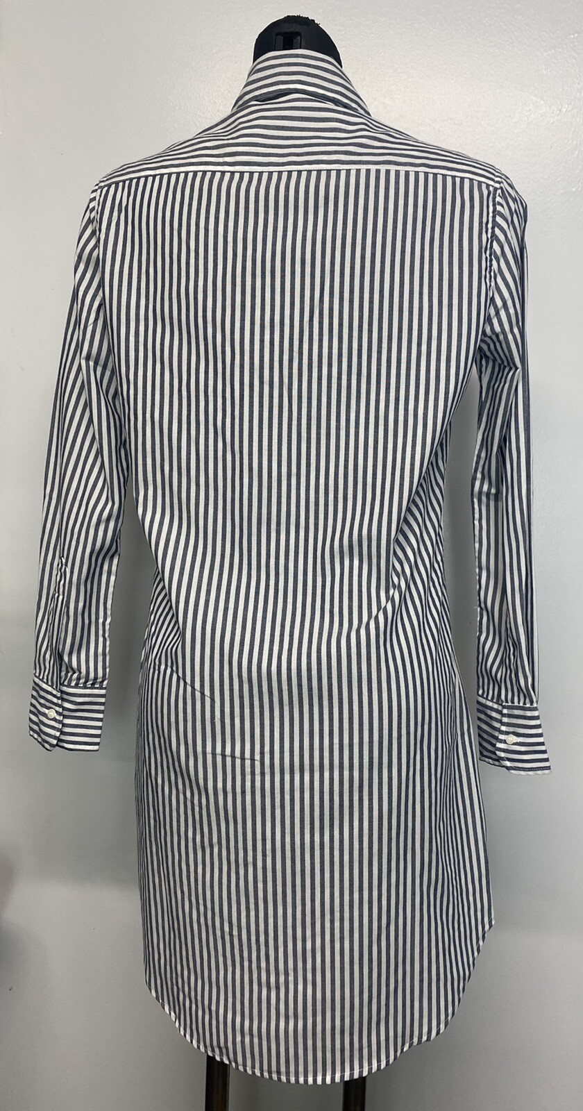 Grant & Grace The Amalfi Chambray Soft Bttn Down Shirt White w Black Stripe XL