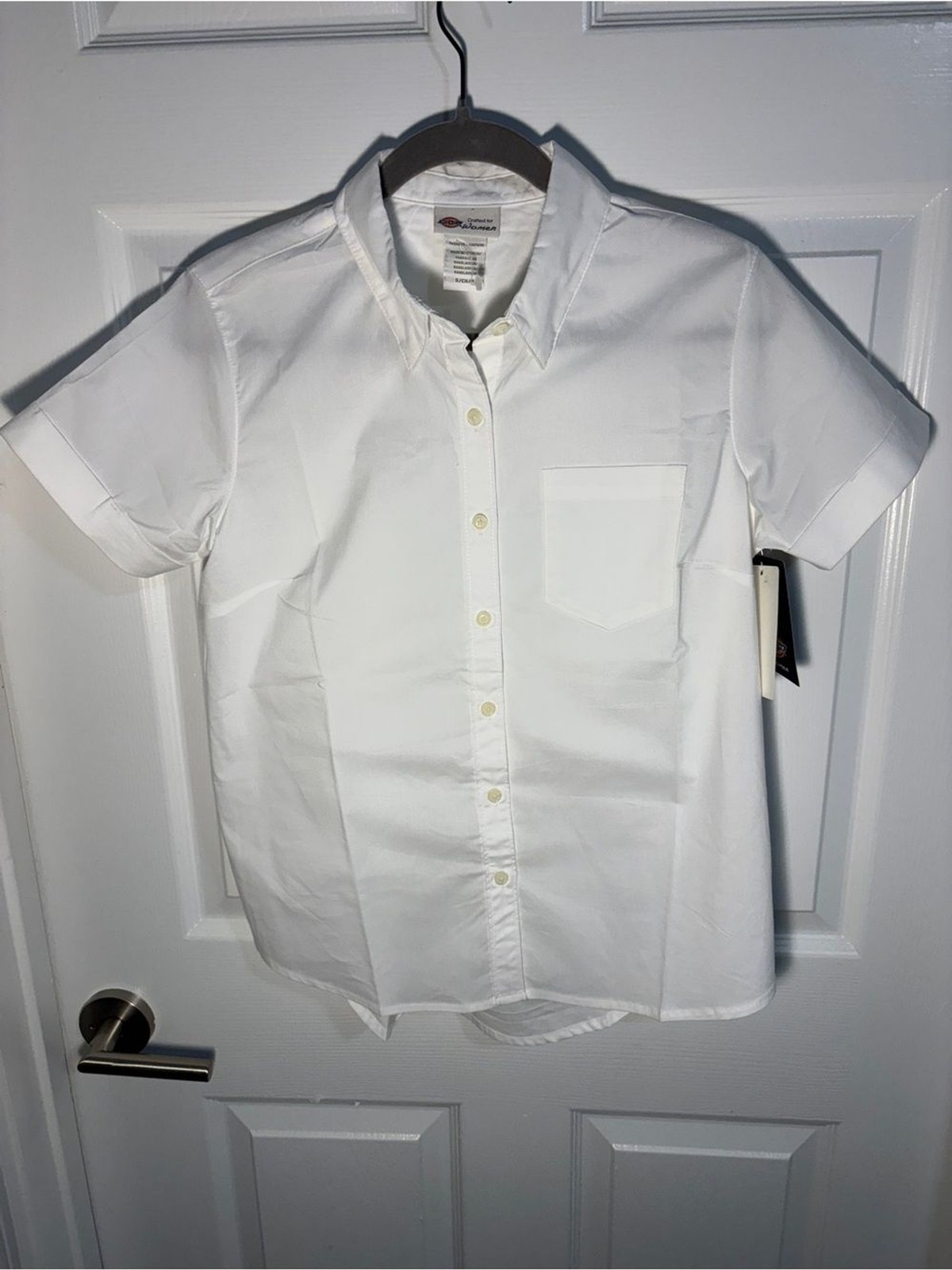 NWT Dickies Women’s Size Small Flex Short Sleeve White Oxford Shirt