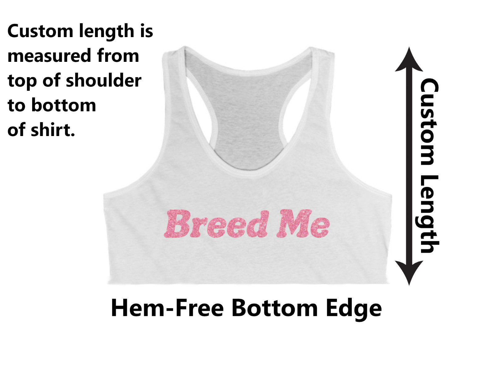 Breed Me Glitter Underboob Crop Top Custom Length Breed Me Slut Outfit