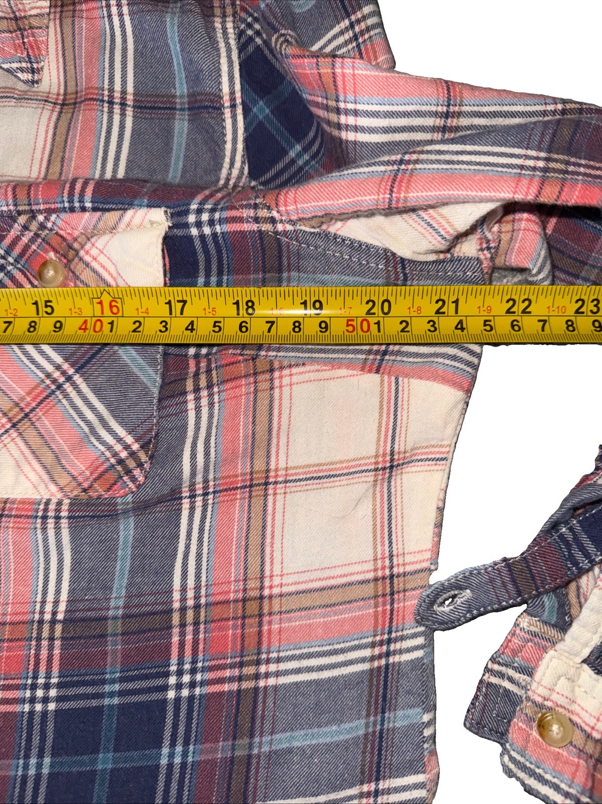 db Established 1962 Plaid Flannel Womens Large Roll Tab Sleeves *see msrmnts