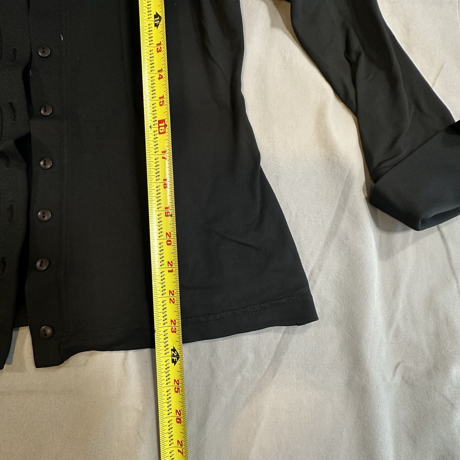 Boston Proper Black Solid Button-Up Long Sleeve Rayon/Poly Blend Jacket Size 10