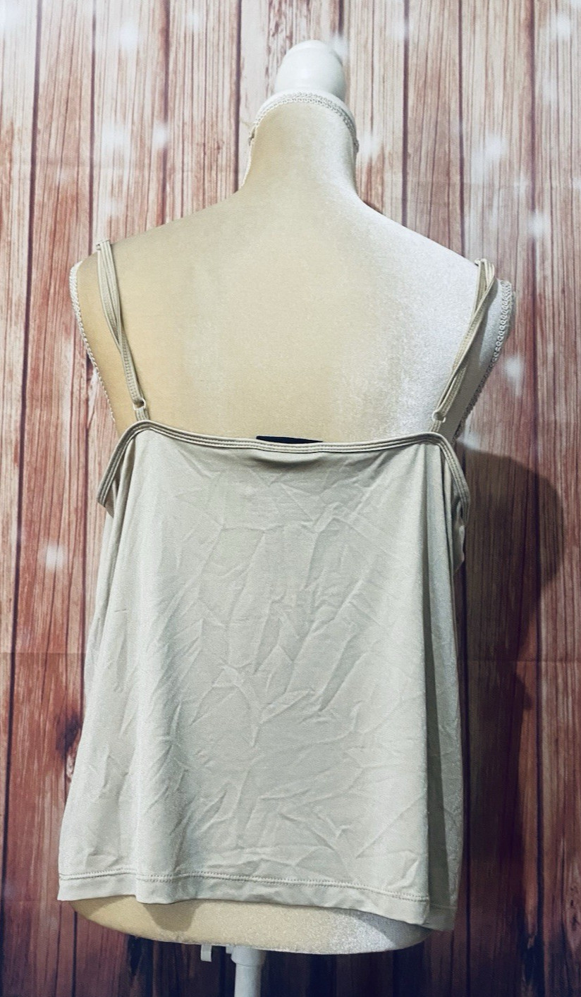 Women’s Size 18 20 Tank Top Cami Lane Bryant Beige/Gold Shiny Silky Stretch
