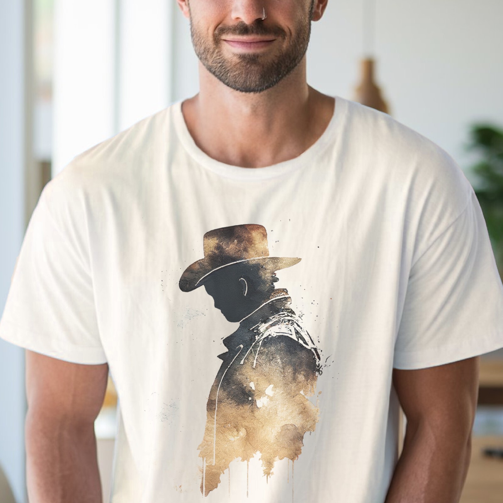 Western Cowboy Silhouette Tee Rodeo Country Shirt