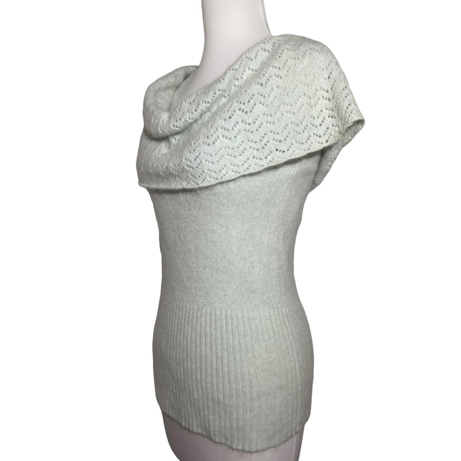 Rampage Sleeveless Sweater Blouse Top Women Size L Sage Angora Wool Nylon