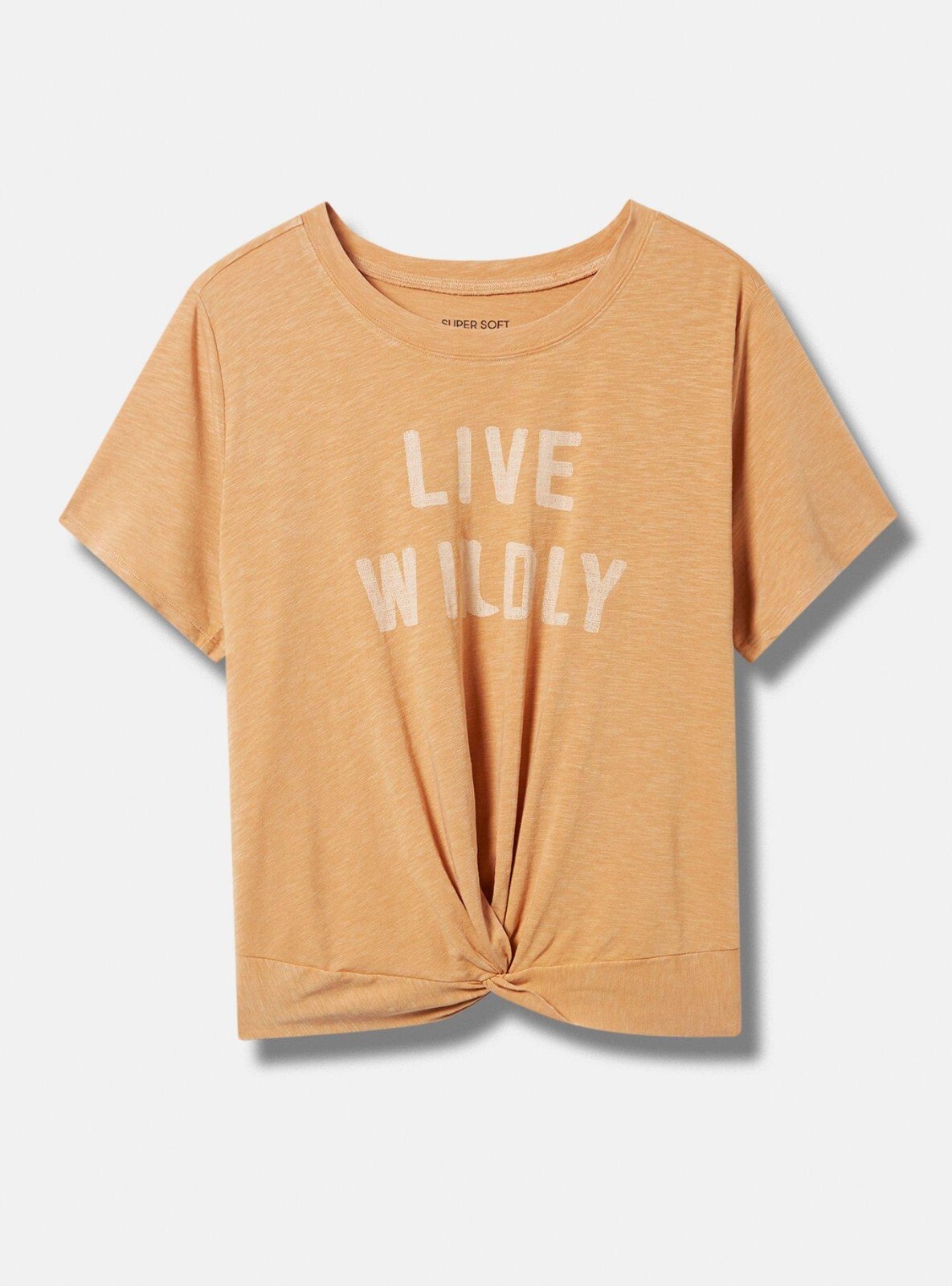 Torrid Live Wildly Classic Crew Neck Twist Crop Tee Orange 2 2X 18 20 #G55838