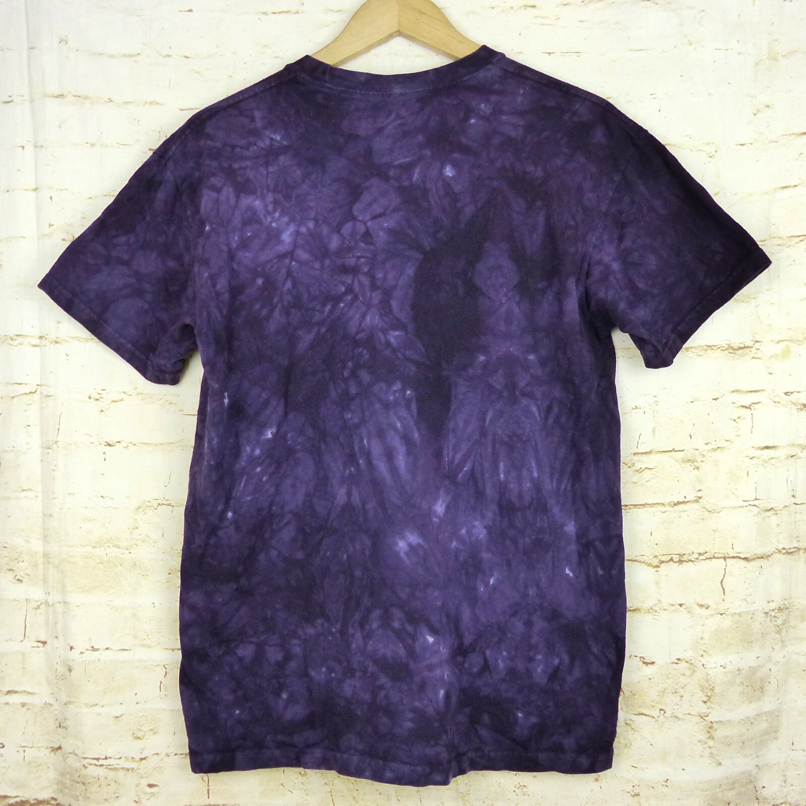 The Mountain T-Shirt Womens L Purple Tie Dye Cosmic Cat Galaxy Classic Cotton