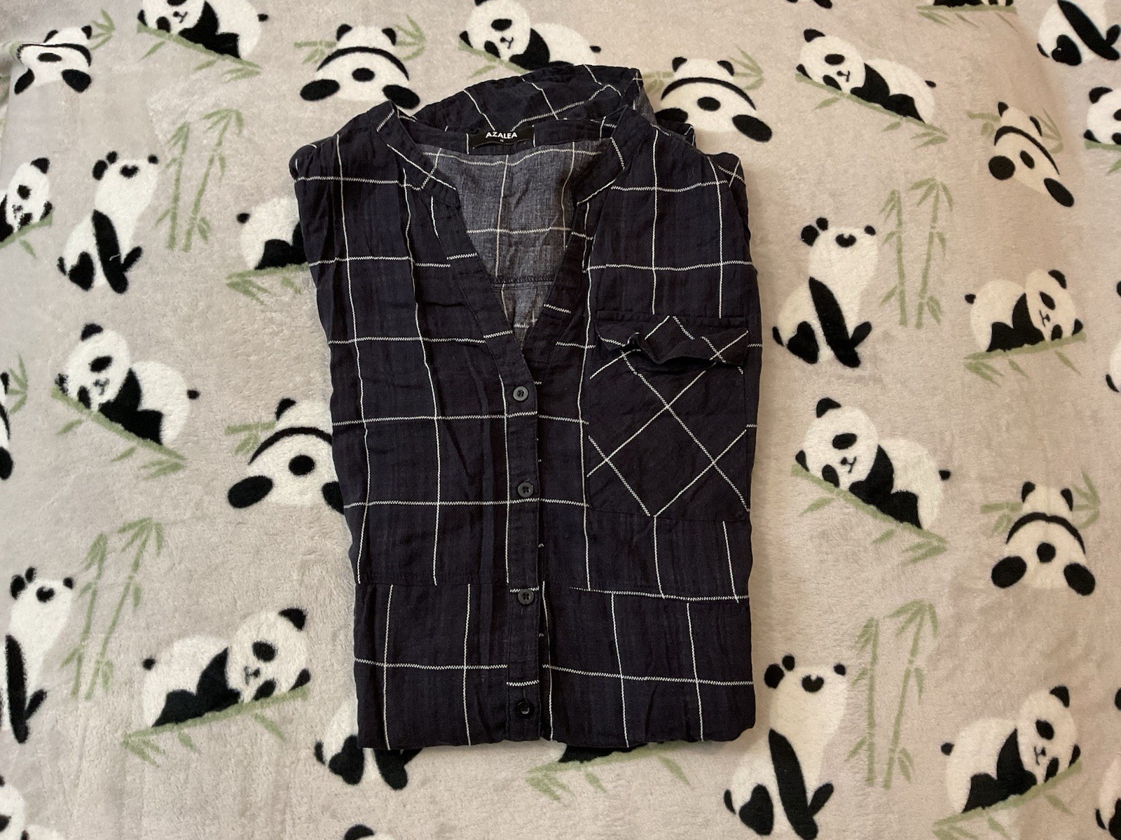 Azalea Women’s Shirt Dress Size Medium Multicolor Windowpane Pattern Button Up