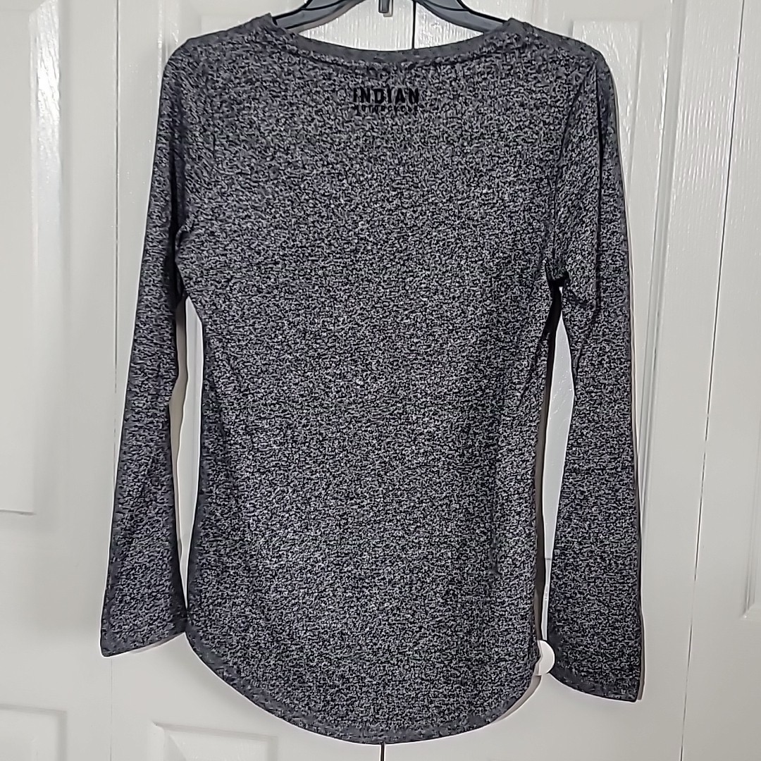 Indian Motorcycle Women’s Small Long Sleeve Gray Contrast Logo T-Shirt