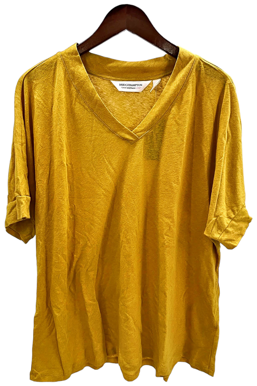 Isaac Mizrahi Live! Bridgehampton Knit Linen Blend V Neck Ji Jon