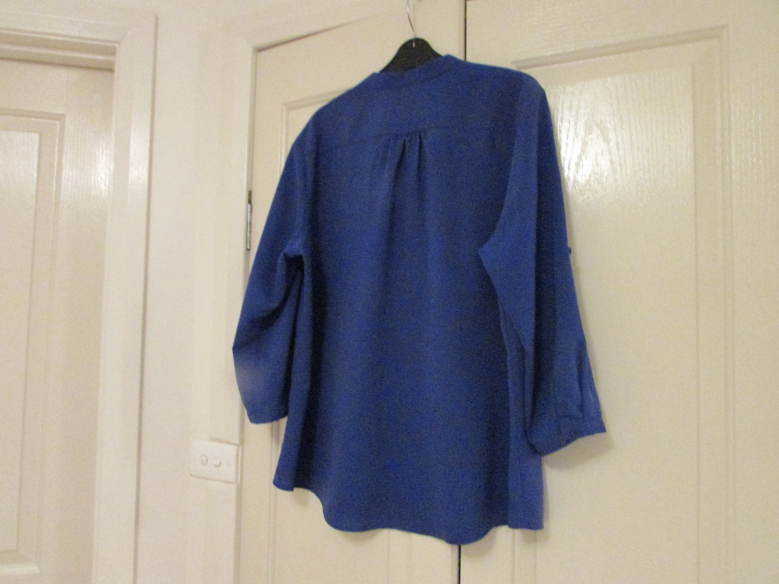 Ladies Blouse Size 16 City Collection 3/4 Sleeves Adj to Shorter Royal Blue