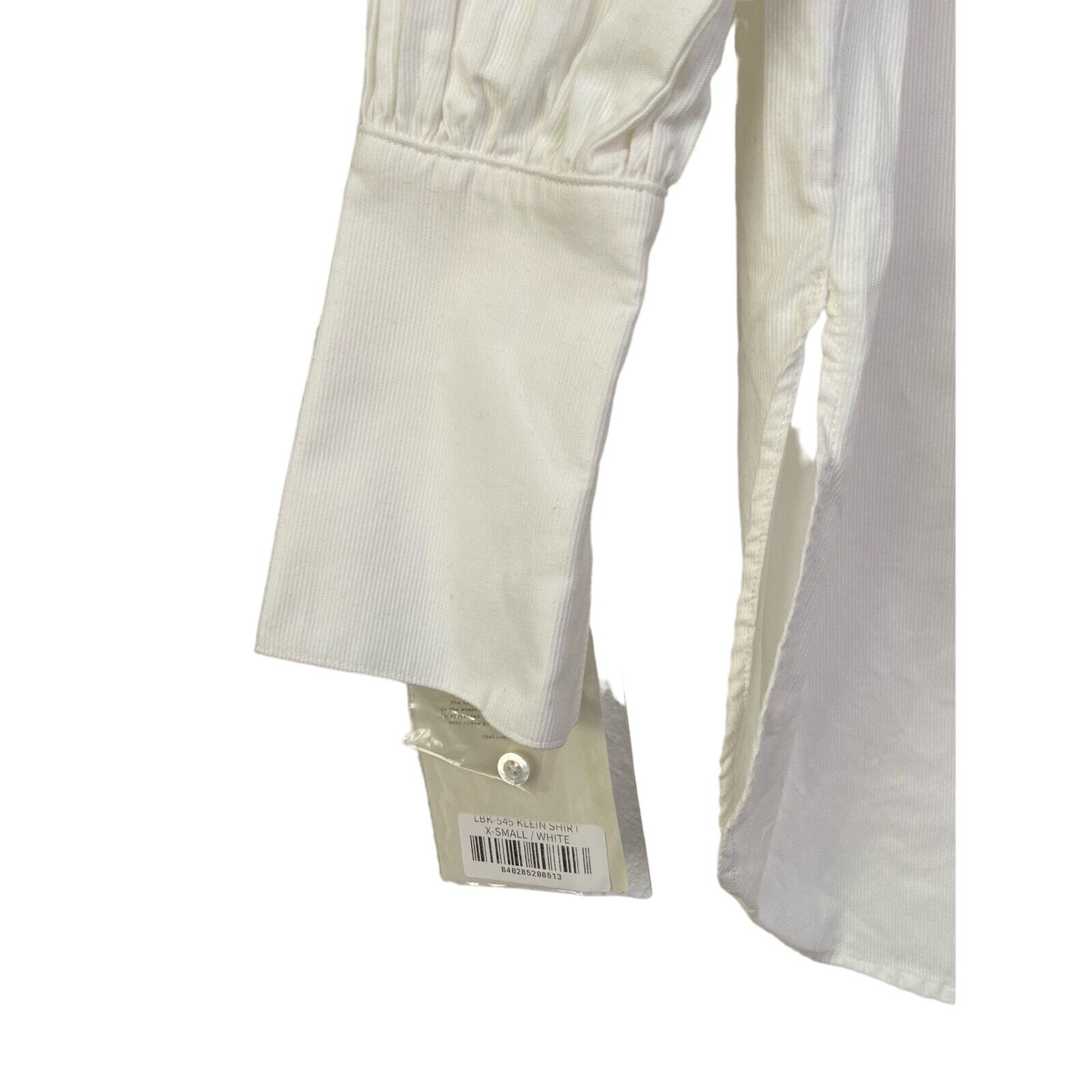 The line by k Klein Button Down Shirt Ribbed Long Sleeve Oversized White XS