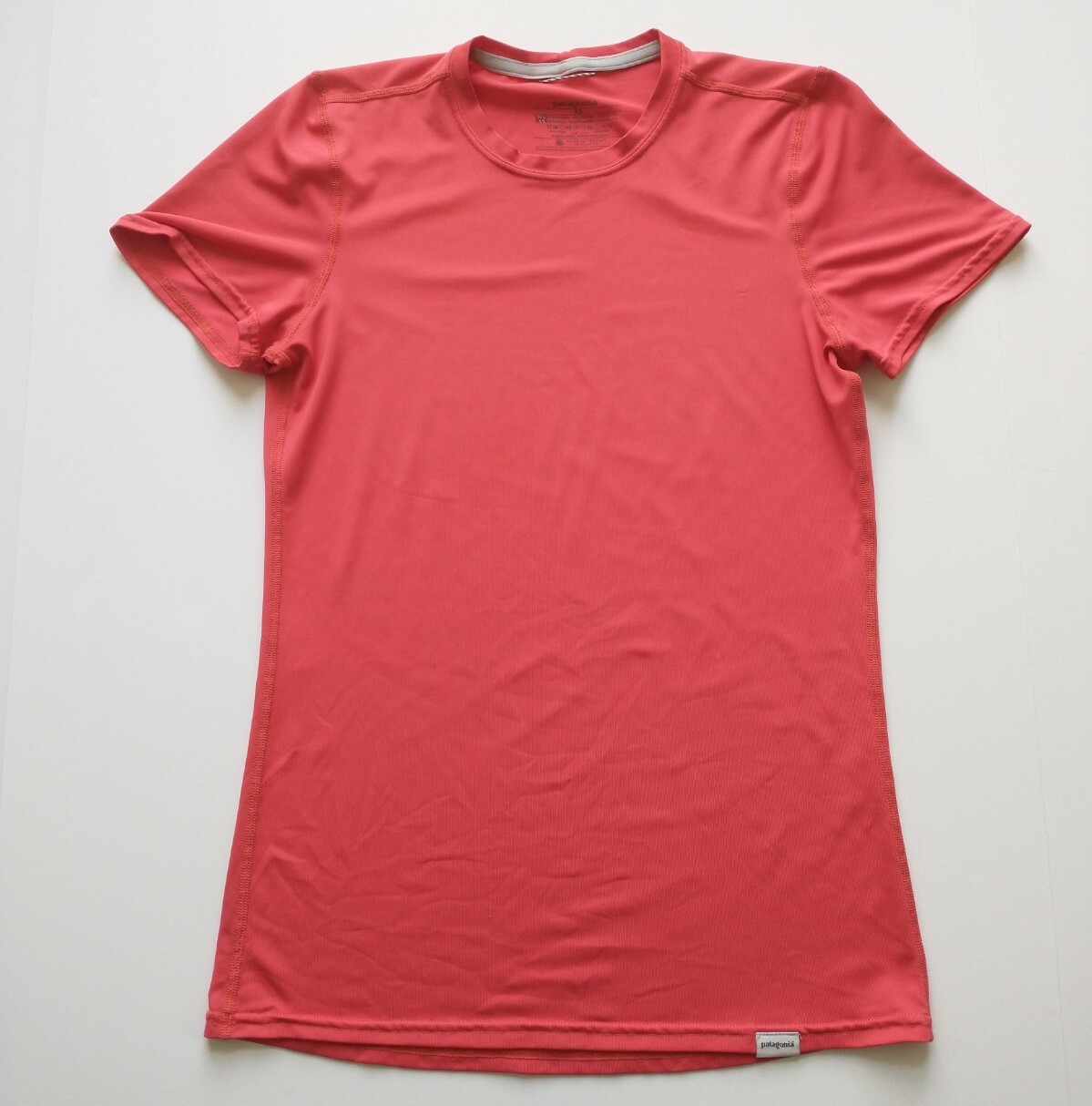Patagonia Performance Baselayer Shirt Womens Sz XS Poly Spandex Blend UPF Coral