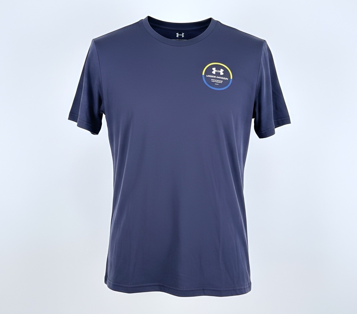 Woman’s Under Amour Classic. Blue Tee T Shirt -Large Logo On Back-Sports-casual