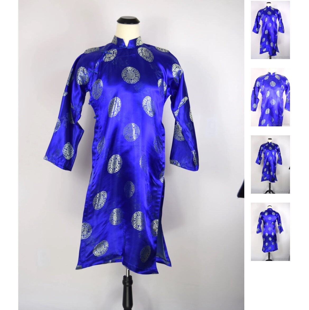 Ben Thanh Ao Dais S Royal Blue Traditional Asian Vietnamese Kimono