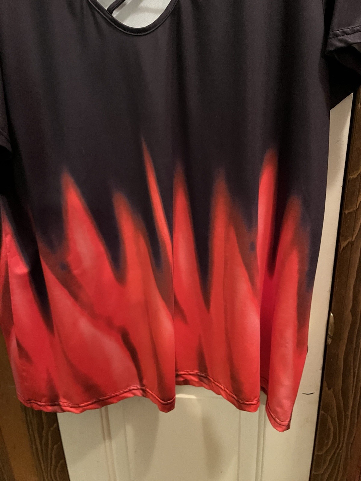 blouse plus 2XL red black short sleeves nwot easy care