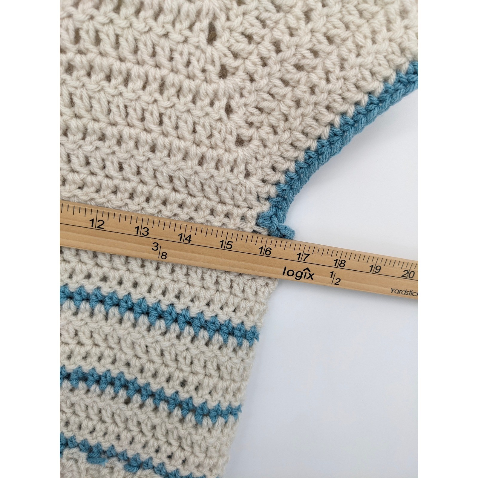 Handmade Knit Top Womens Medium Cream Cropped Short Sleeve Boho Cottagecore