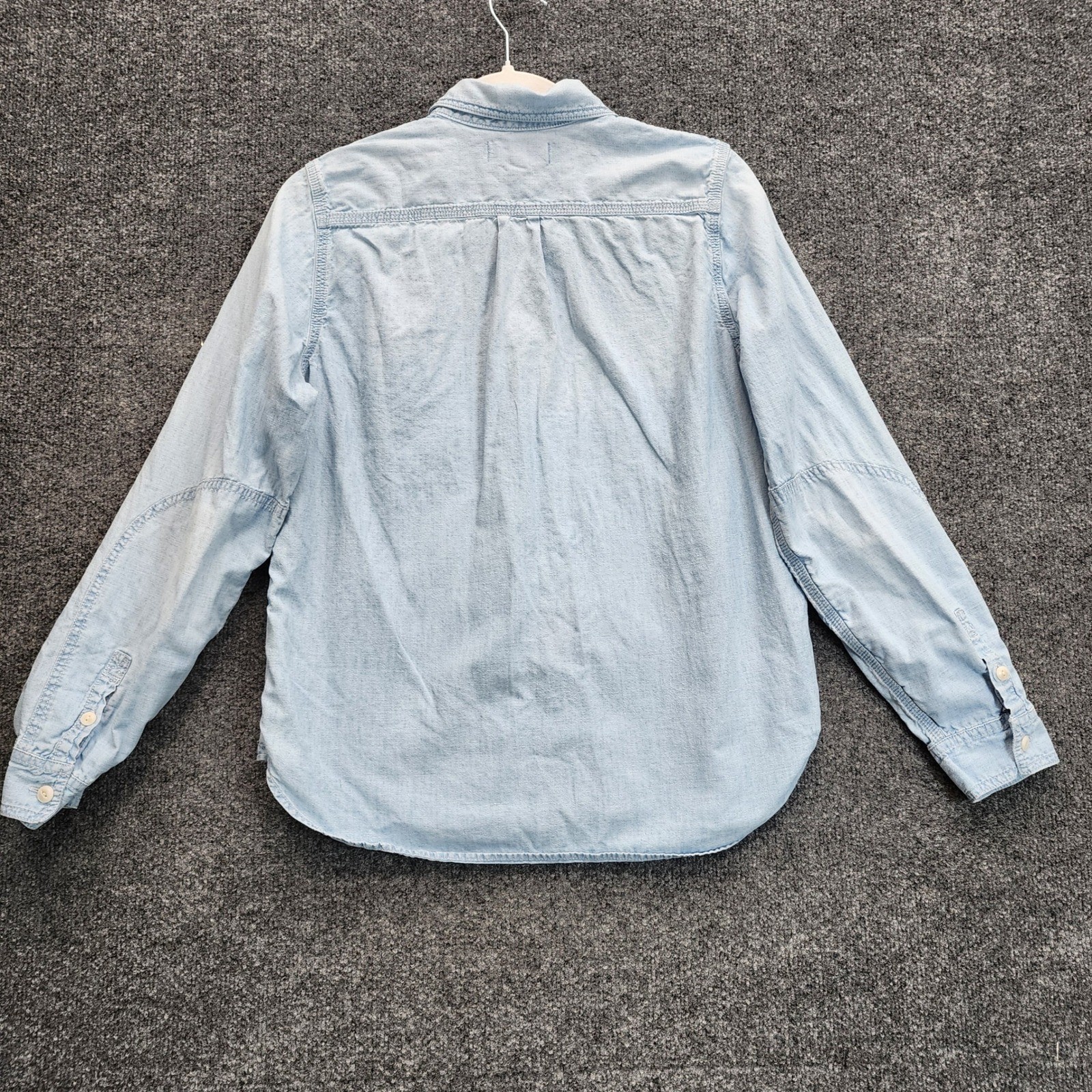 Madewell Cotton Hemp Chambray Utility Button Down Relaxed Denim Shirt Medium