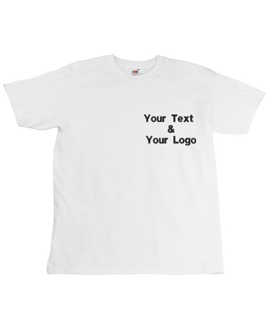 Embroidered Fruit of the Loom Super Premium T-Shirt Your Text Unisex Gym Top
