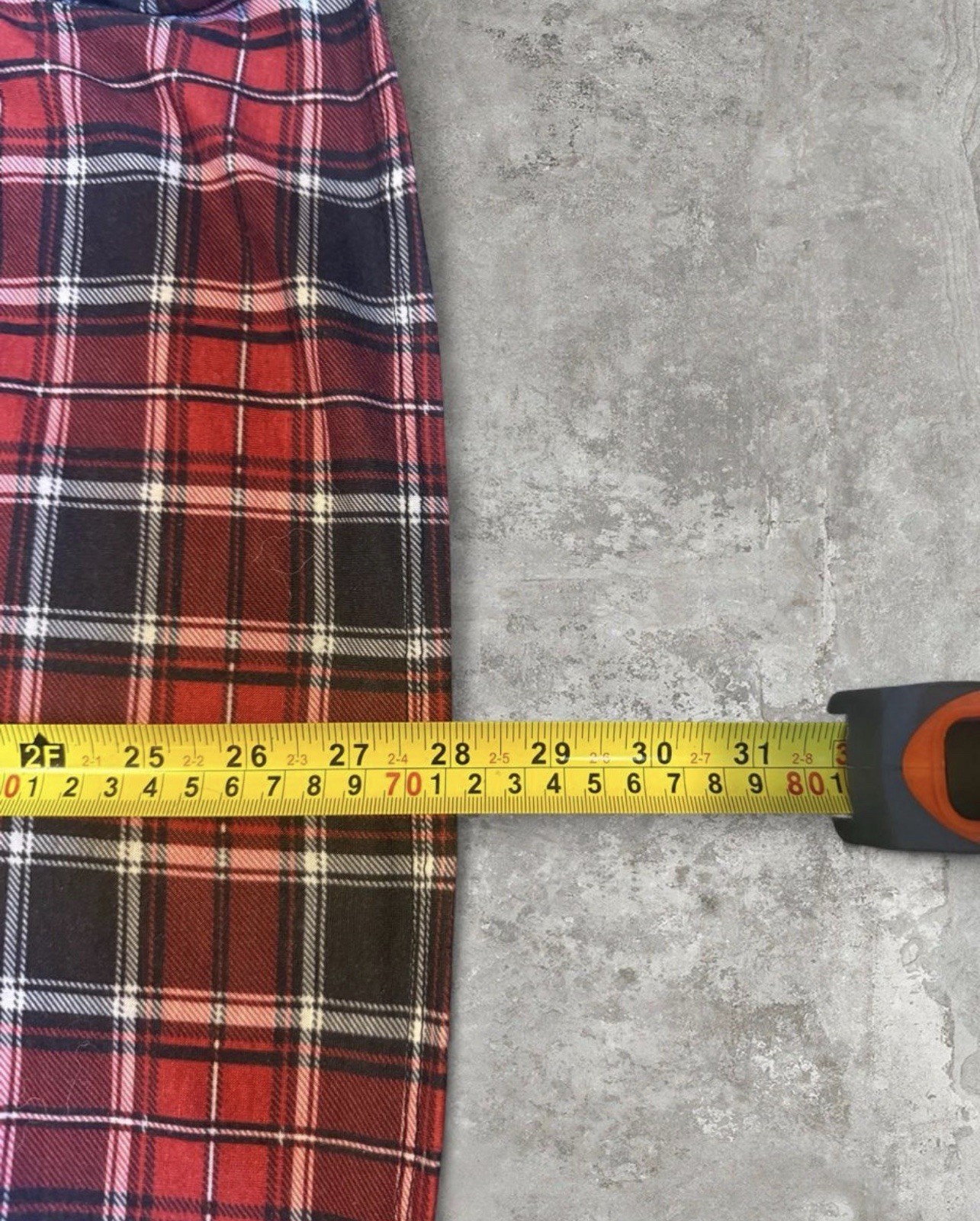 ❤️🖤 Red & Black Plaid V-Neck Tunic Top – Size XL