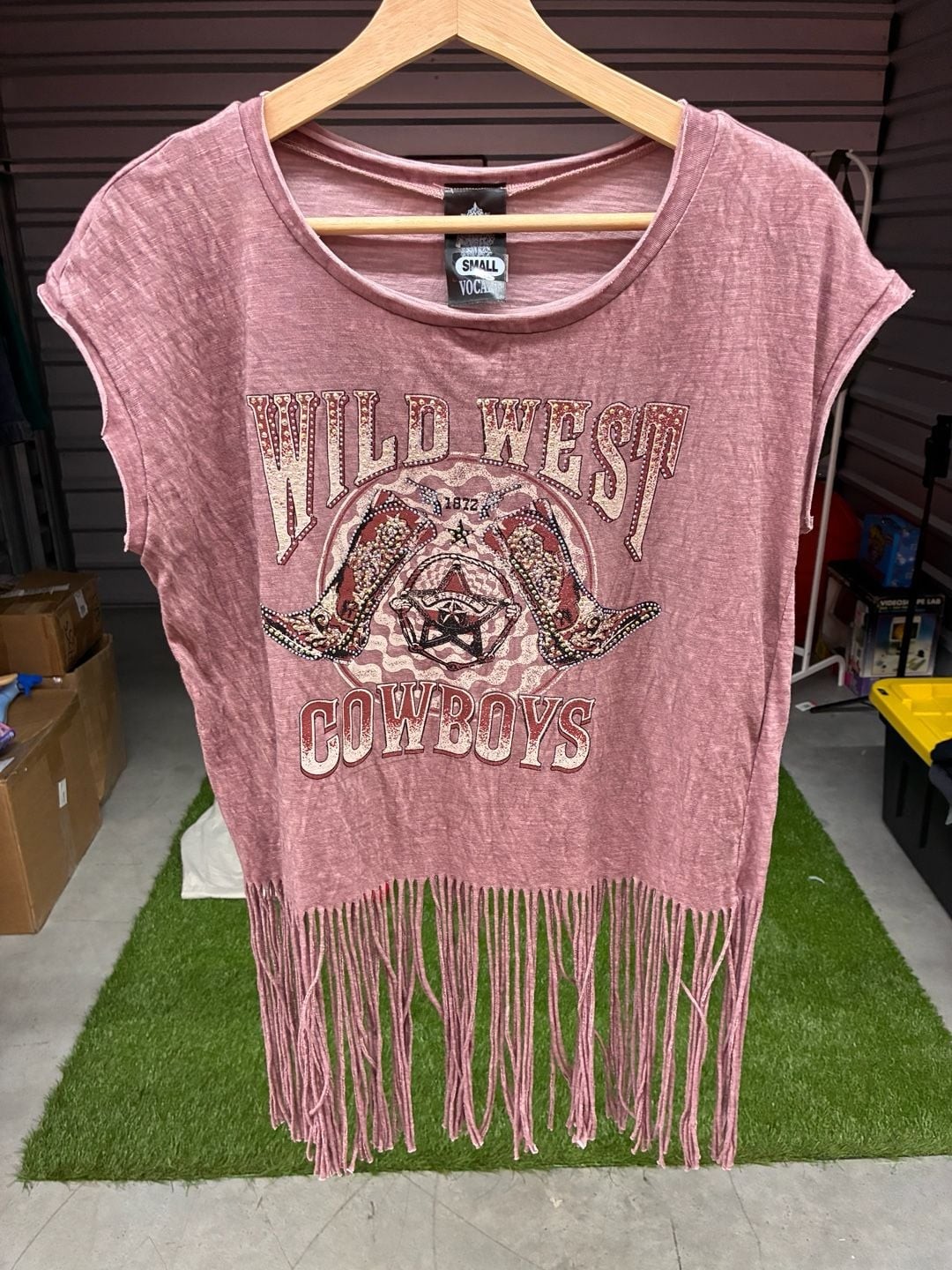 Vocal Women’s Wild West Cowgirl Rhinestone Fringe Graphic T-Shirt