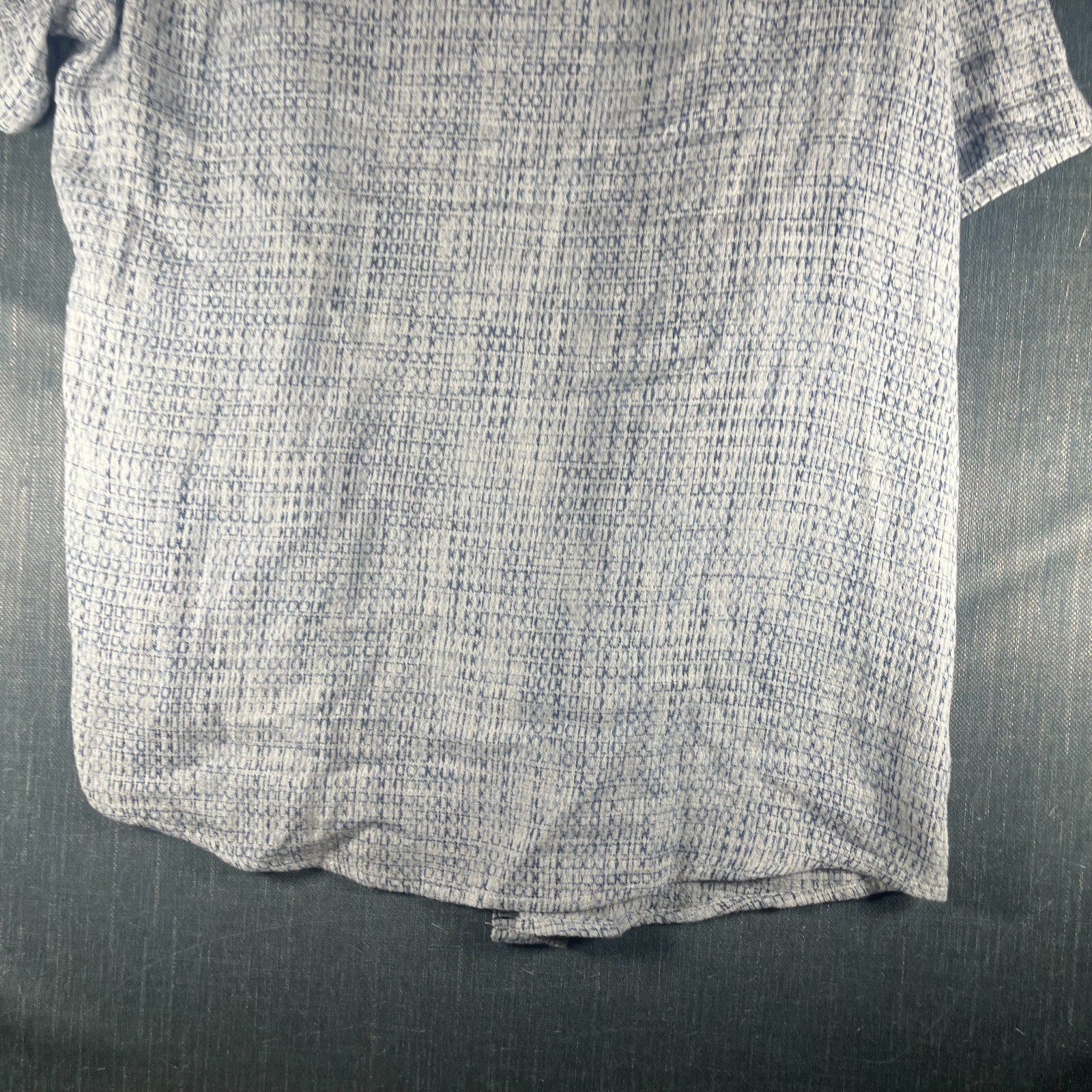 The Normal Brand Womens Shirt Large Blue White Printed 100% Cotton Button-Up