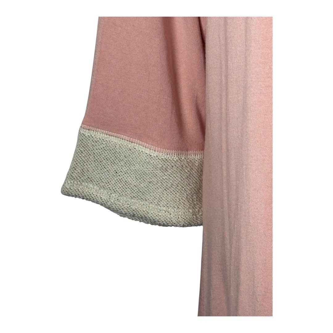 JUDE Shirt Women Large Pink Lace Up Knit Lightweight Pullover Athleisure USA