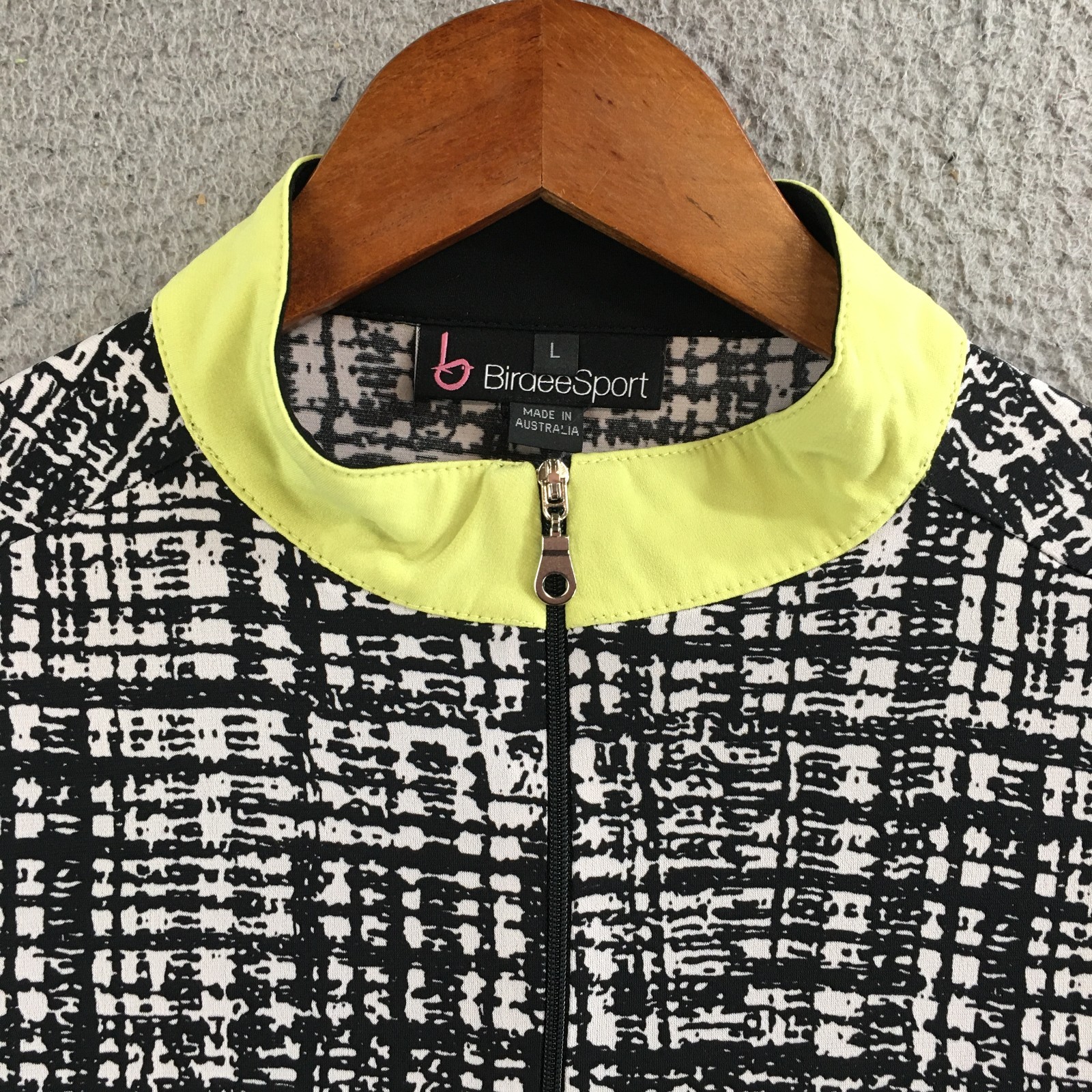 BiraeeSports Activewear Top Womens Large Full Zip Casual Long Sleeve Black Green