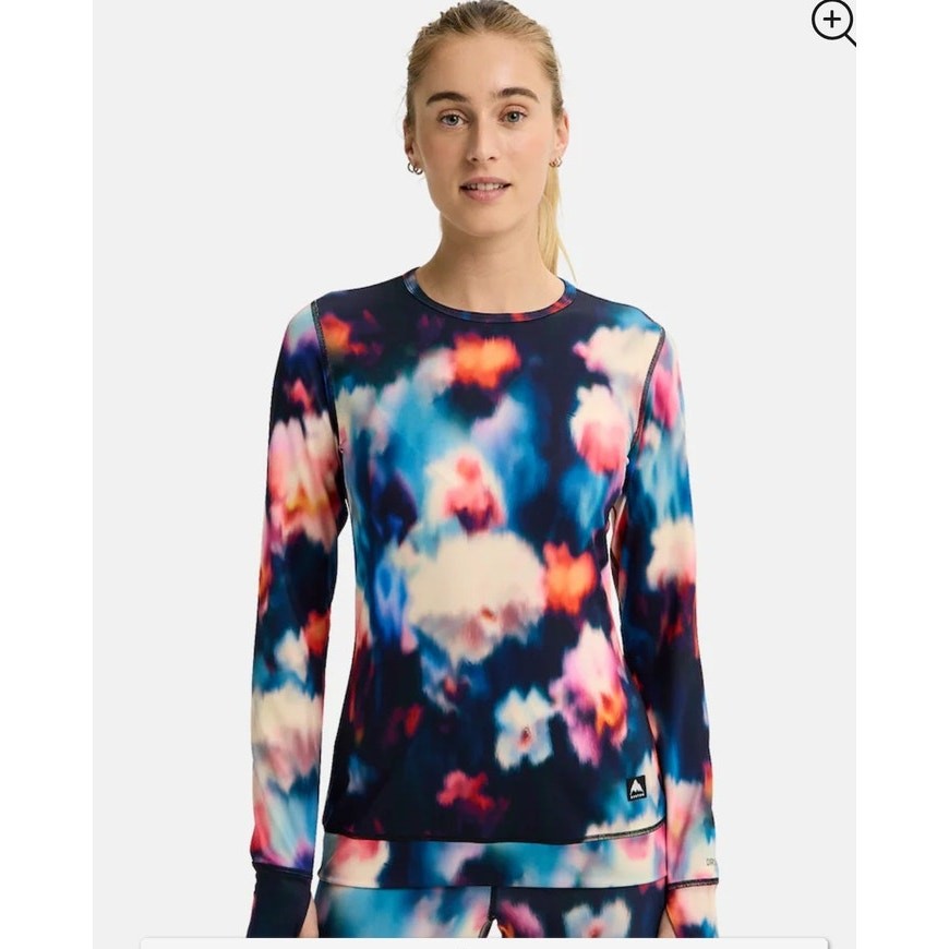 Burton Base Layer Crew XS Floral Ski Snowboard Athleisure Gorpcore Adventure