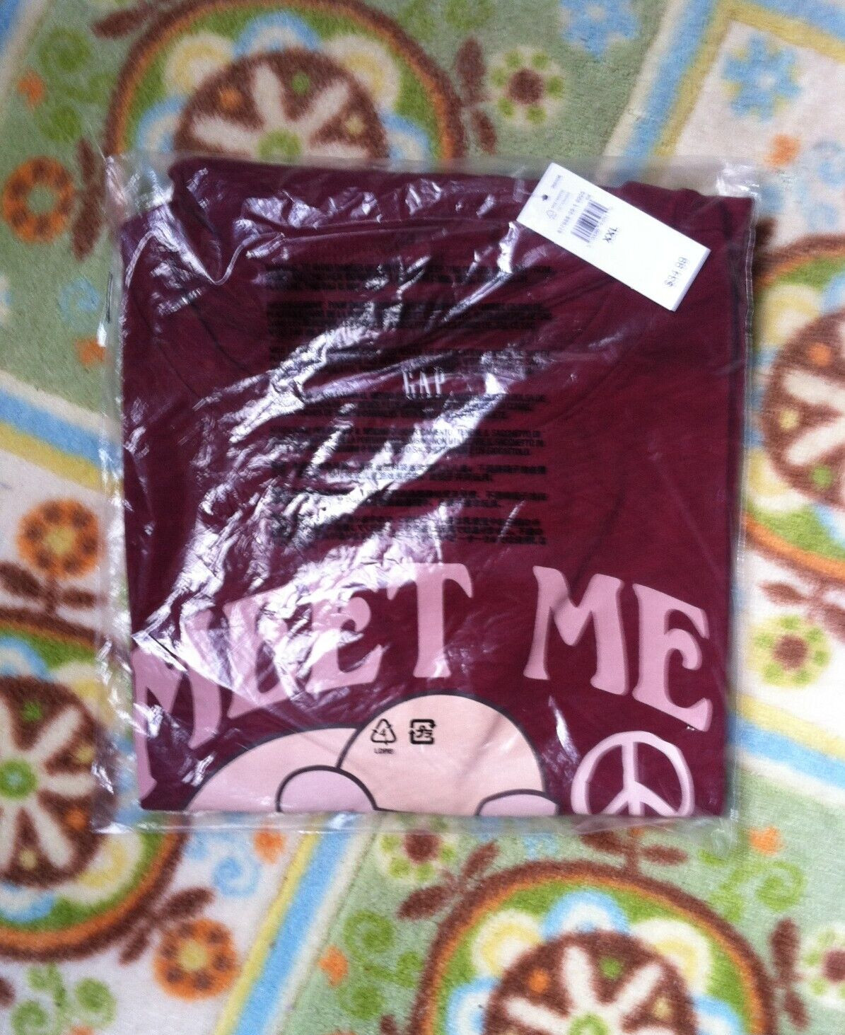 GAP Shirt XL NEW Burgundy Retro Woodstock 1969