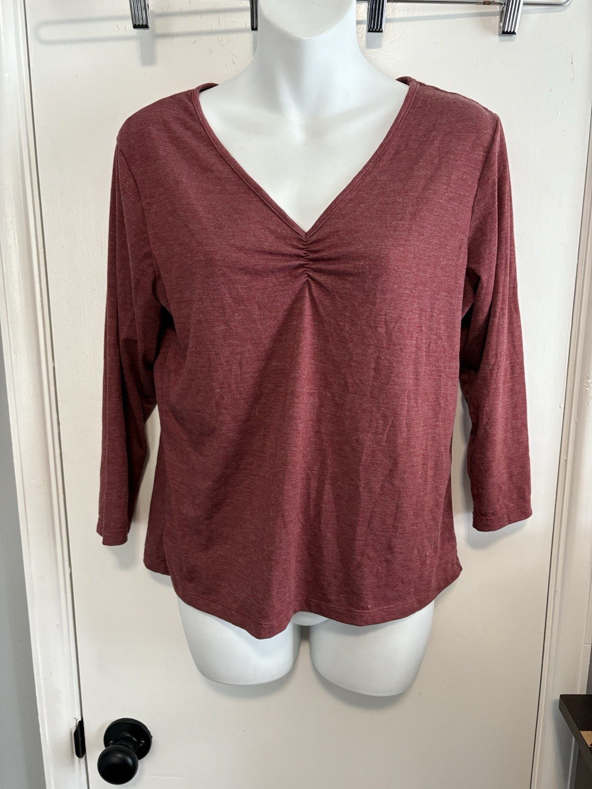 Light Maroon Long Sleeve Knit Shirt Large