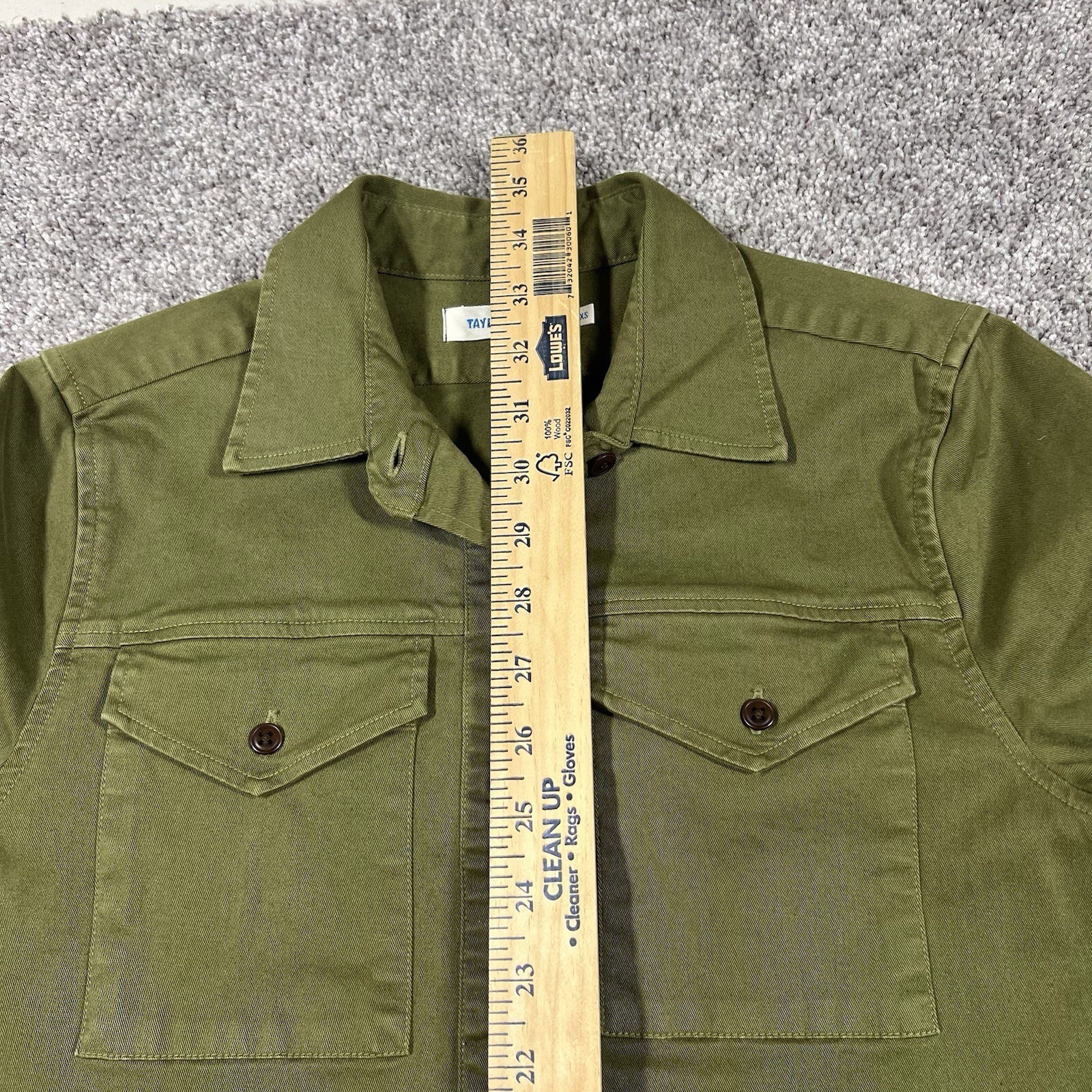 Taylor Stitch The Trench Shirt Dress XS Military Utility Army Green Cotton Top