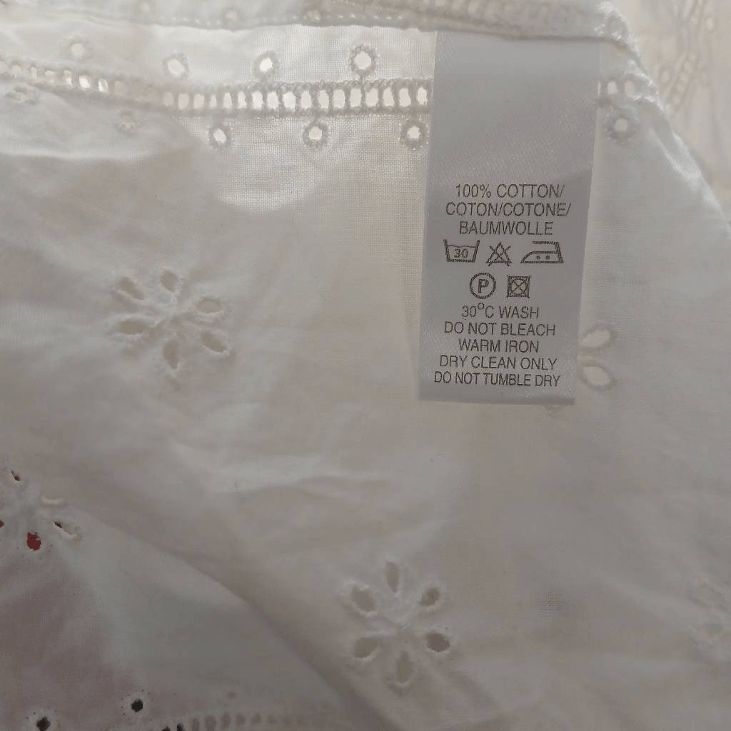 Paul Smith womens large eyelet white shirt tunic 100% cotton Italian fabric