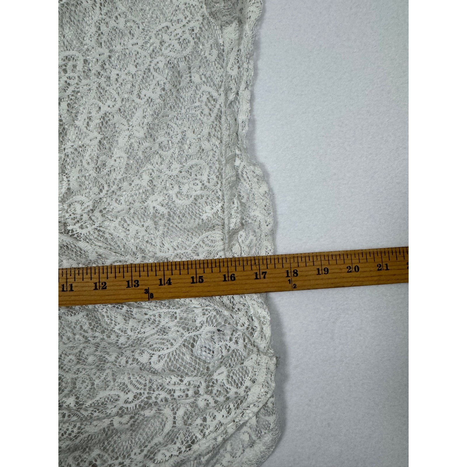 Boho Coquette Route 66 Sheer Floral Lace Blouse Womens L Ivory GF6RT31019BG