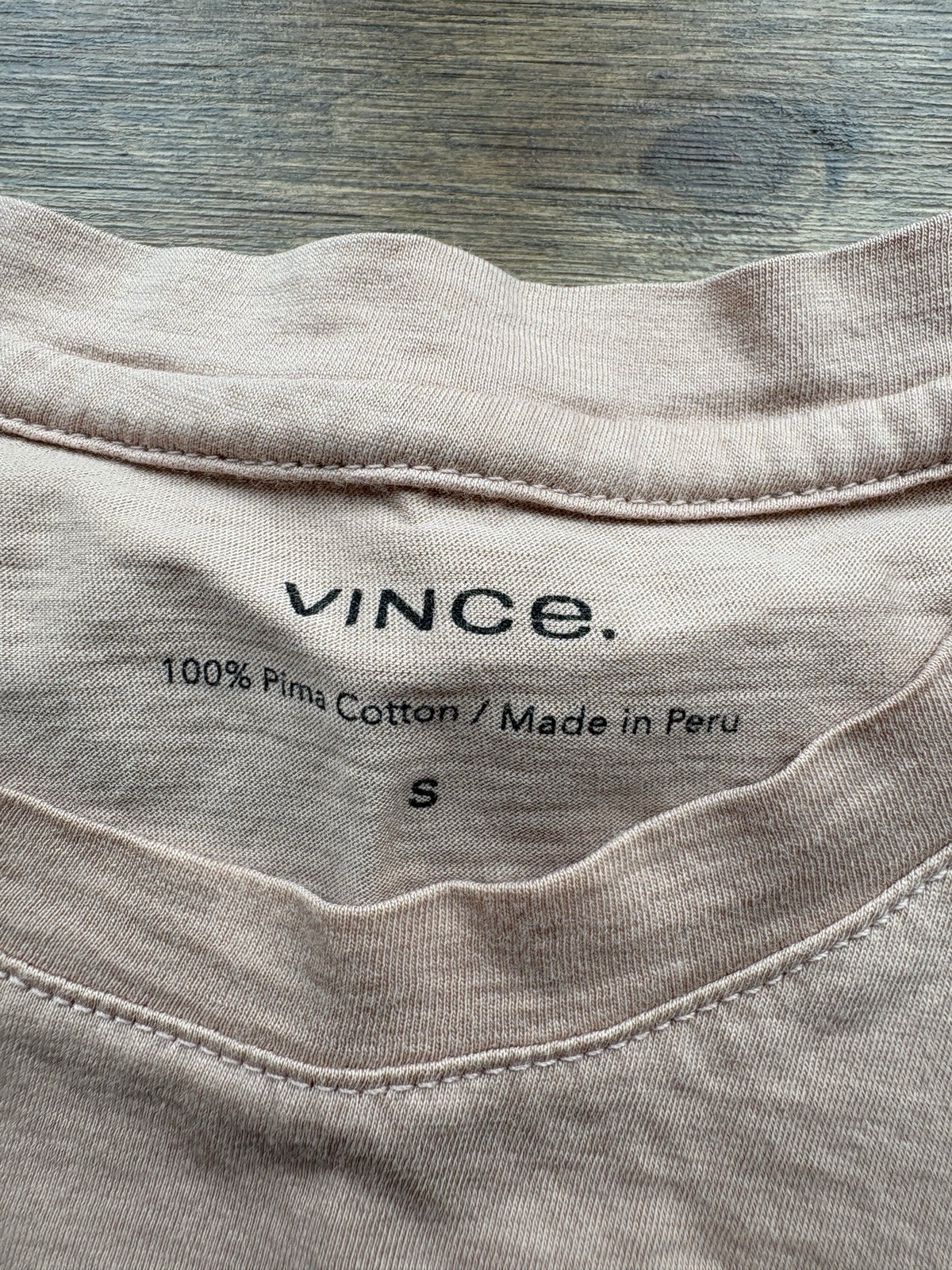 Vince Womens 100% Pima Cotton Crew Neck S Tan/Black Basic Essential LOT OF 2
