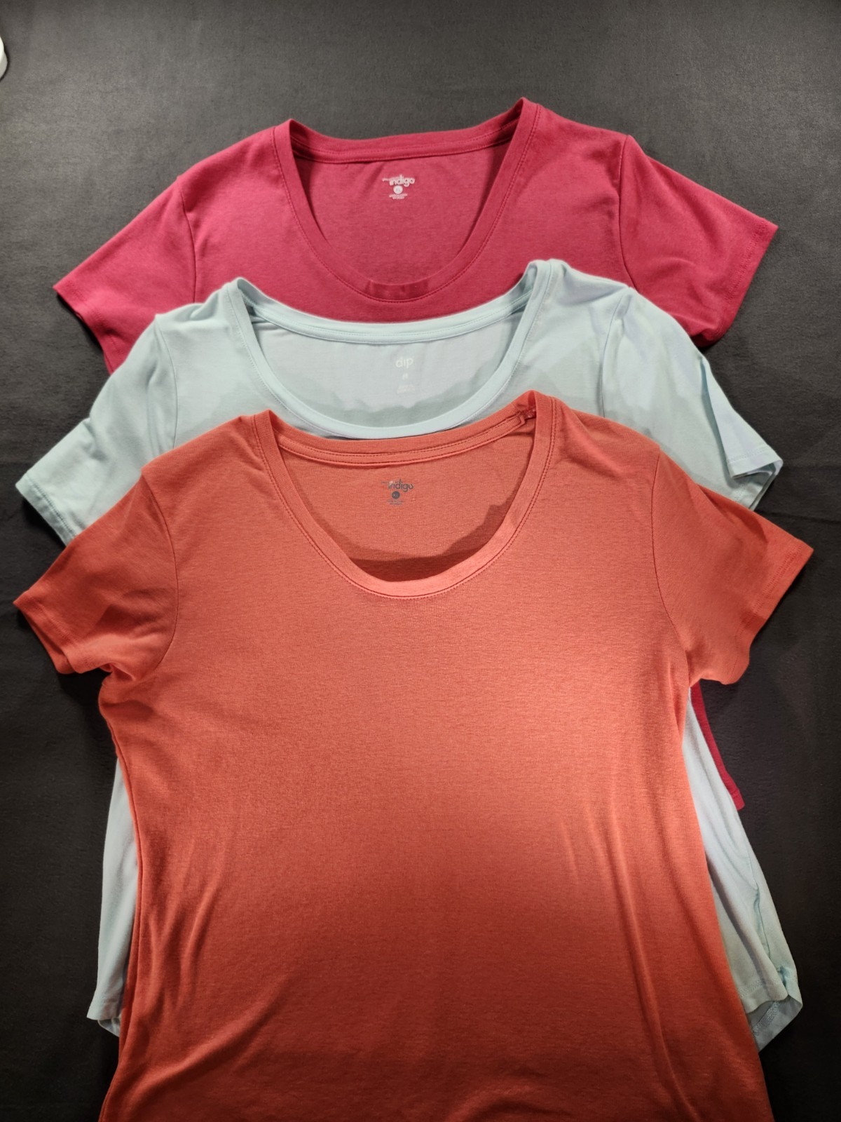 Indigo/dip Women’s 3-pack XL Scoop Neck T-Shirt Super Soft Sleepwear/Active 072