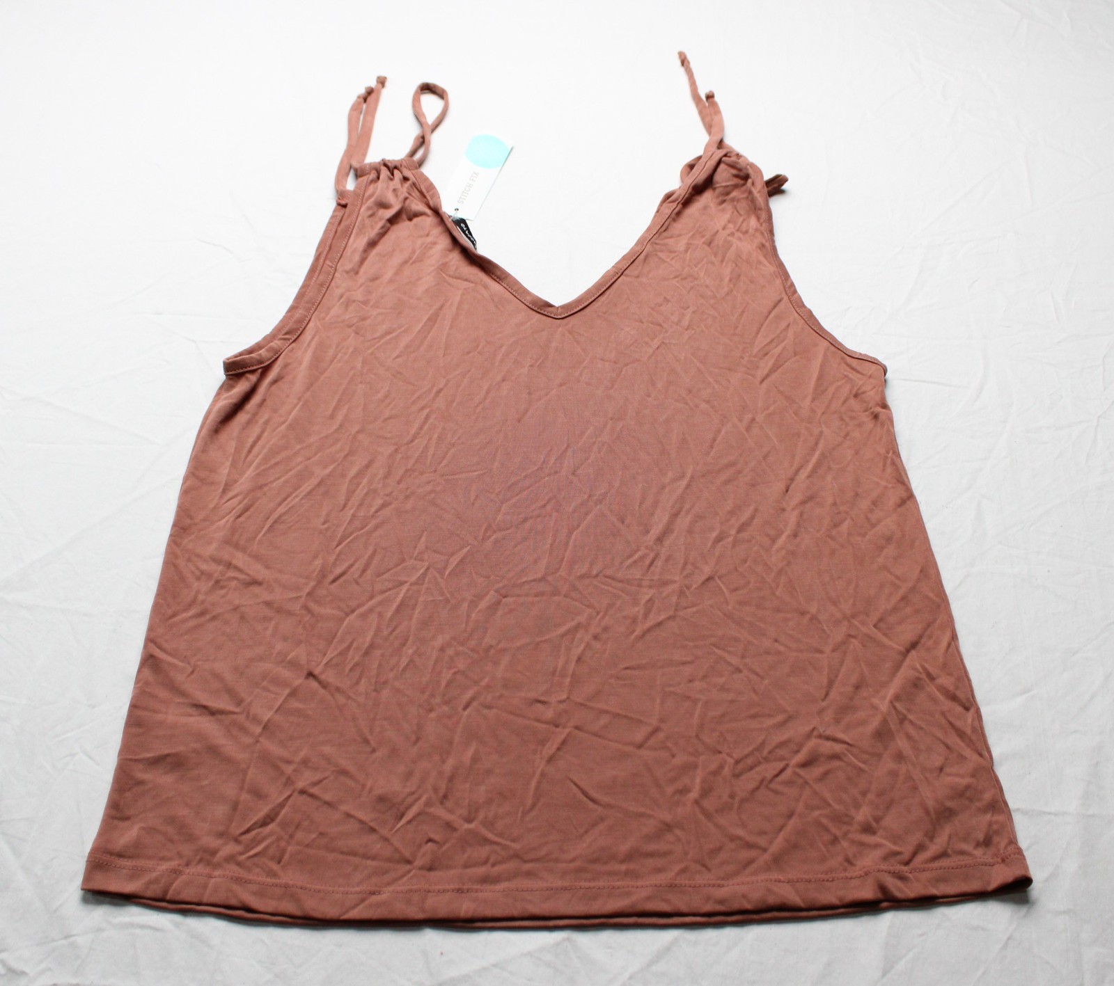 Staccato Women’s Kiara Cupro Tie Detail Strap Knit Tank Top EJ3 Brown Medium