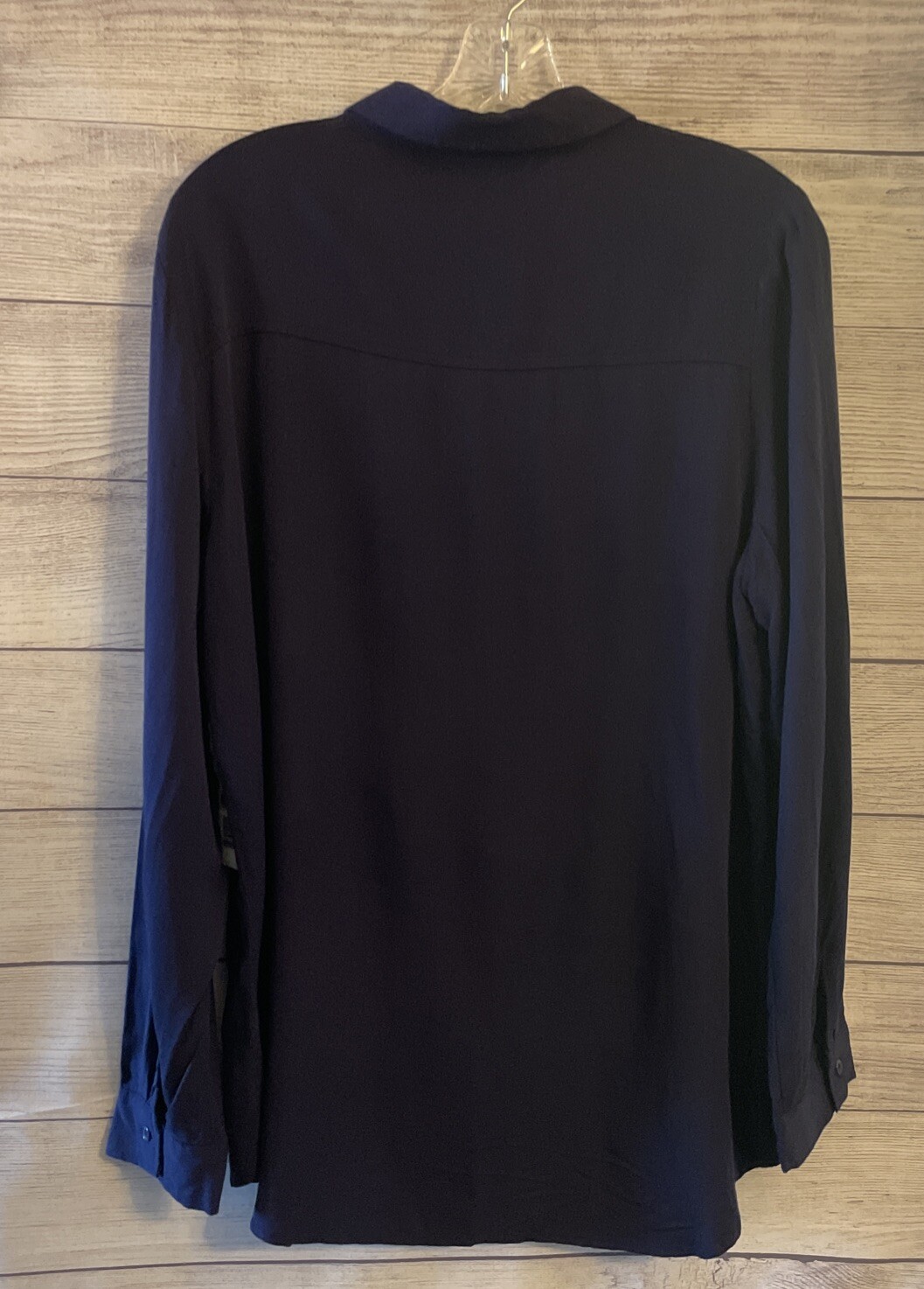 Just Fab Women’s Navy Blue Button Up Top Size XL Career Corporate