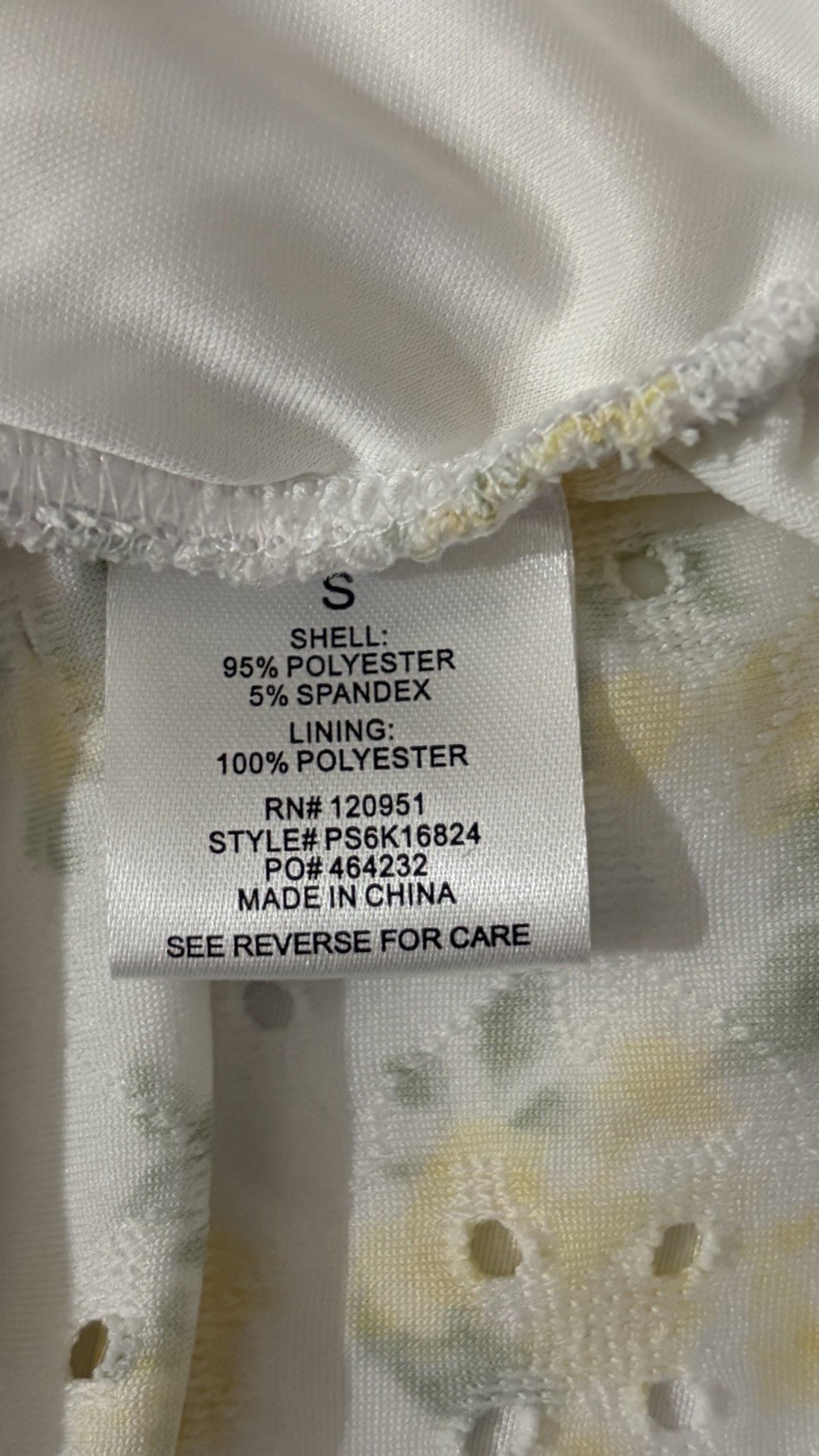 Pink Rose Womens Strapless Floral Eyelet Smocked Lined Tube Top White S